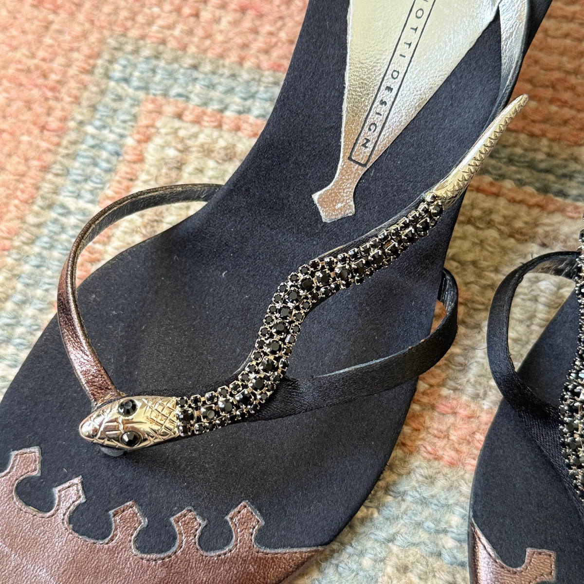 Y2K Giuseppe Zanotti Black Snake Sandals - US 6