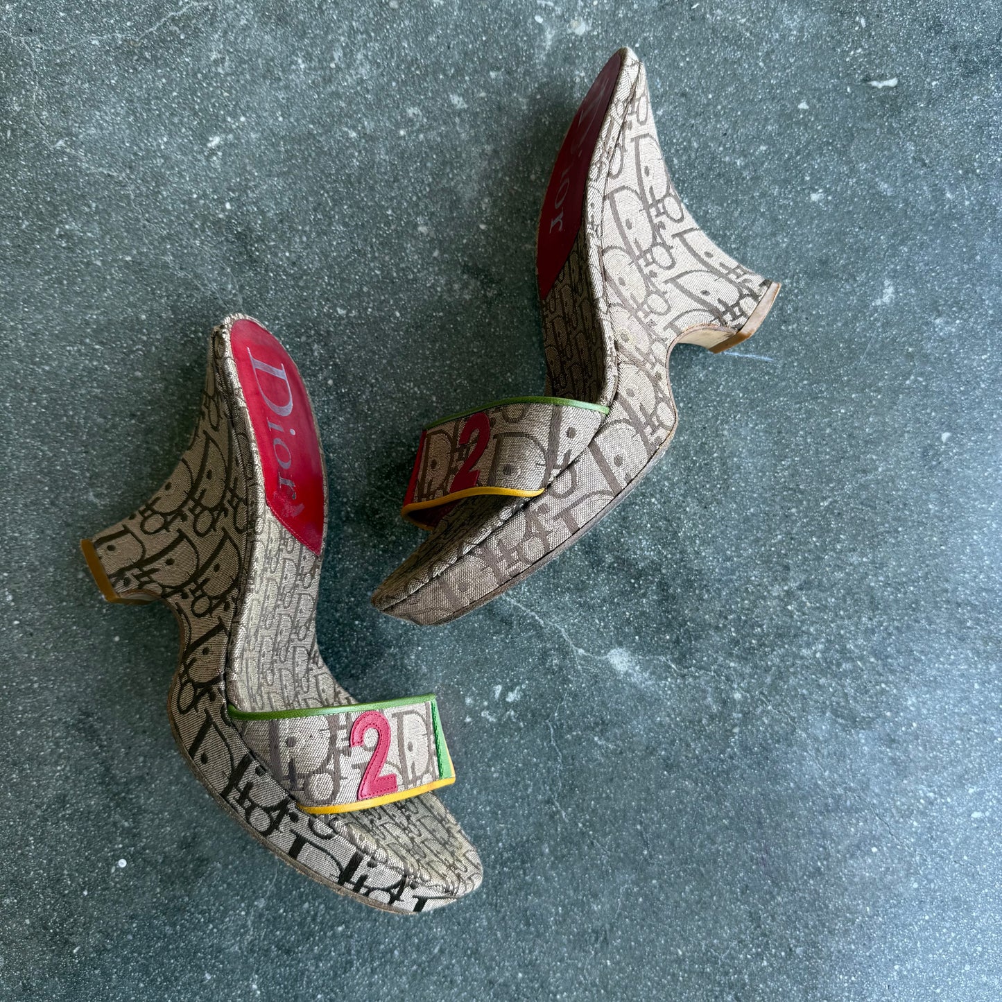 2004 John Galliano Christian Dior Rasta Wedges - US 7.5