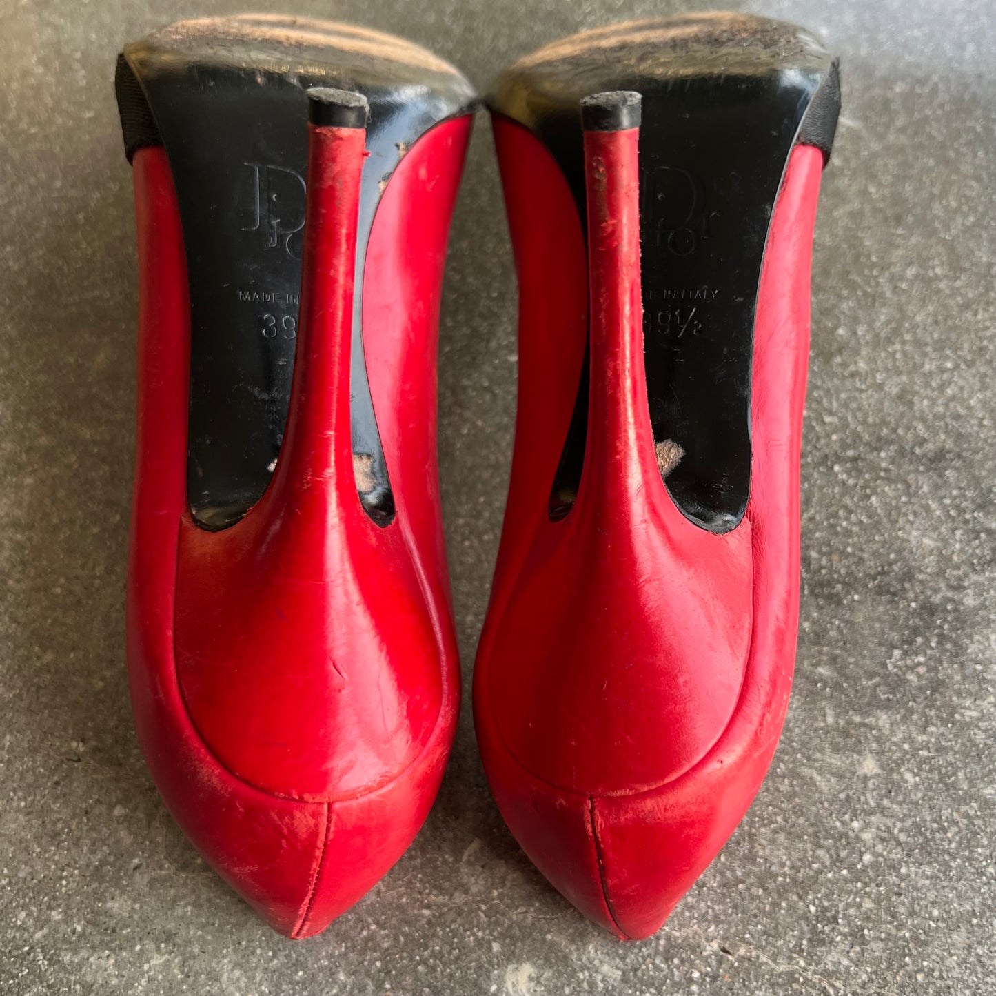 FW04 John Galliano Christian Dior Red Bondage Heels - US 9.5