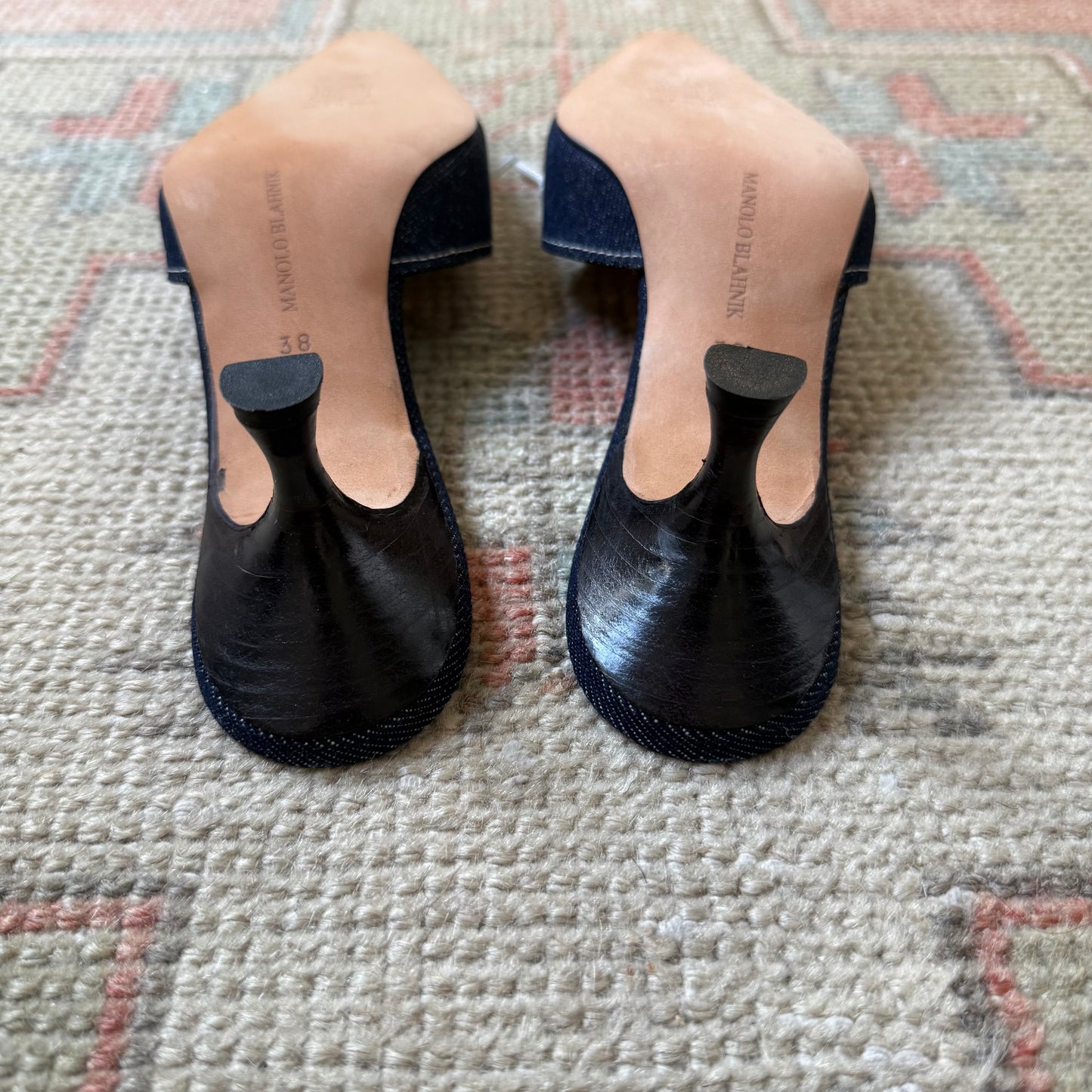 00s Manolo Blahnik Denim Mules - US 7.5