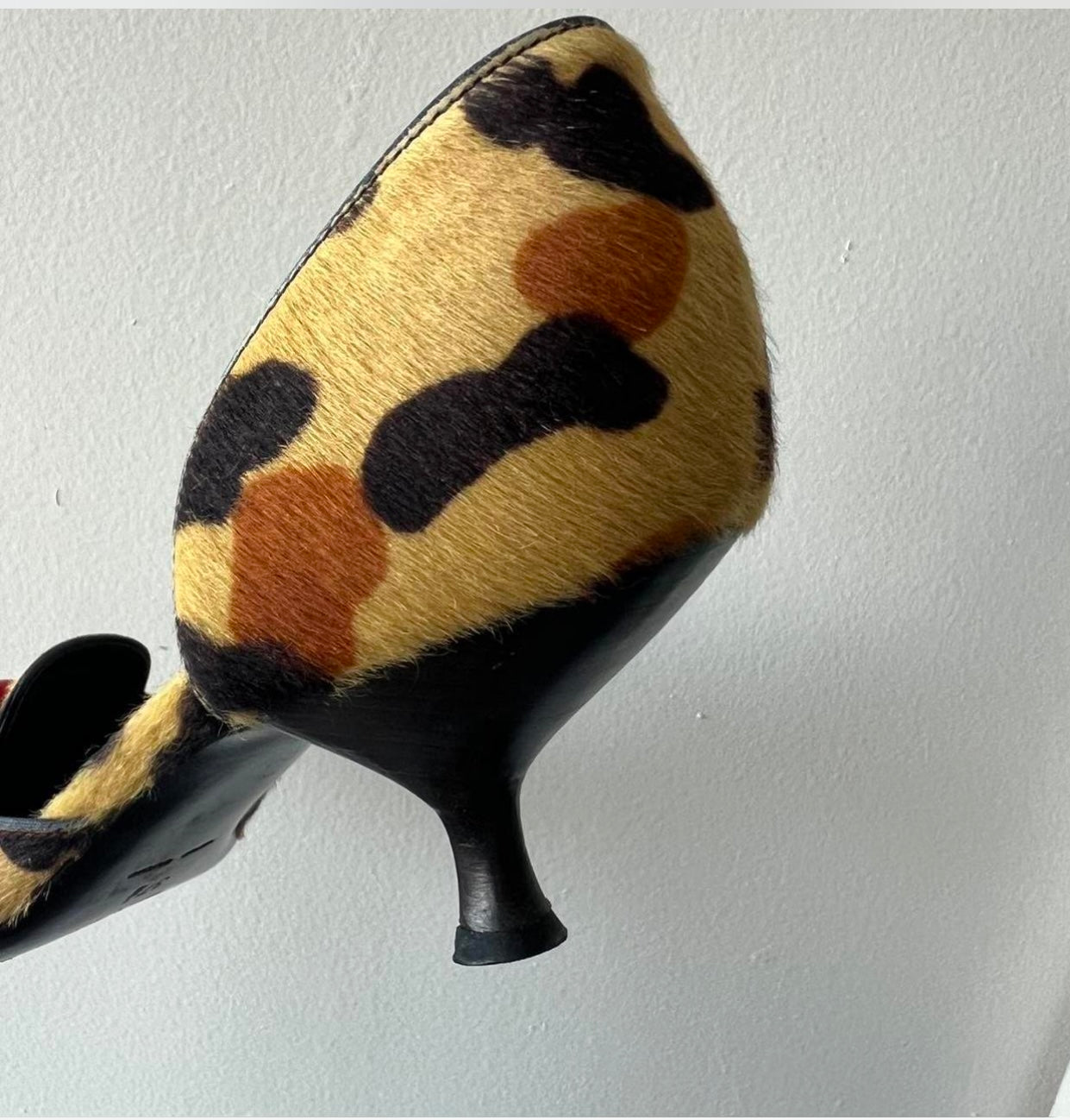 00s Prada Pony Hair Leopard Heels - US 8