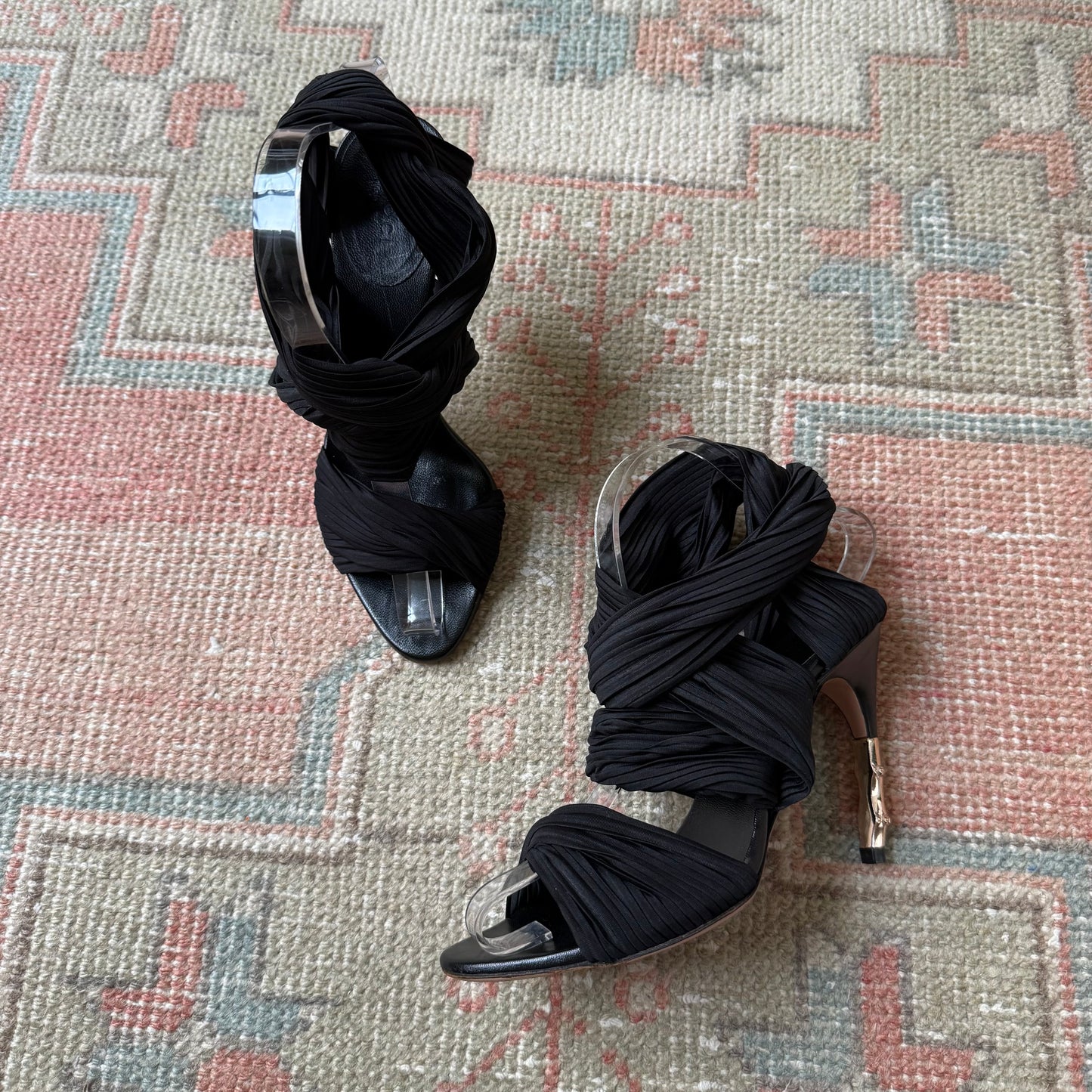 S/S2004 Tom Ford Gucci Plissé Bamboo Heels - US 6.5