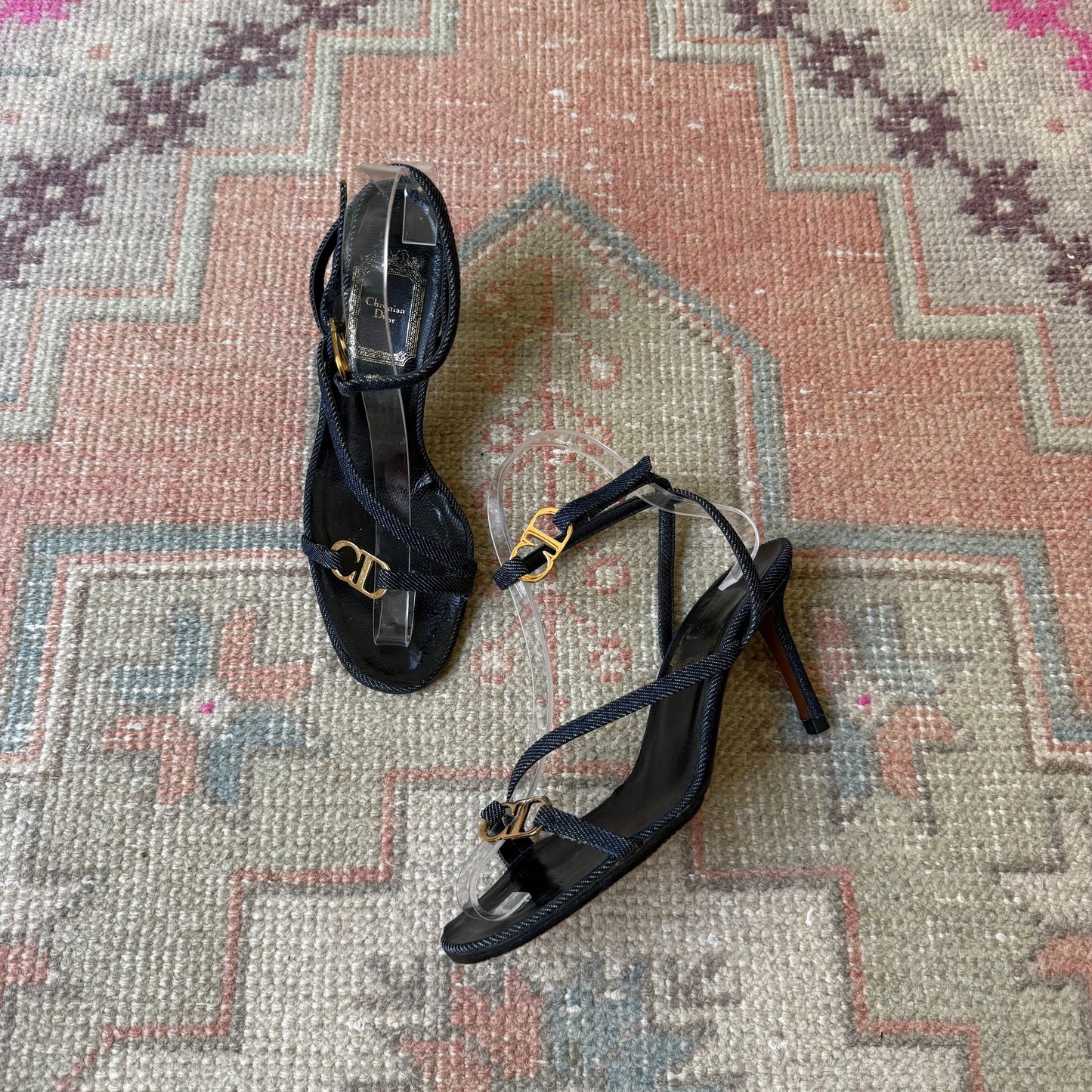 S/S2000 Galliano Dior Denim Wrap Sandals - US 6.5