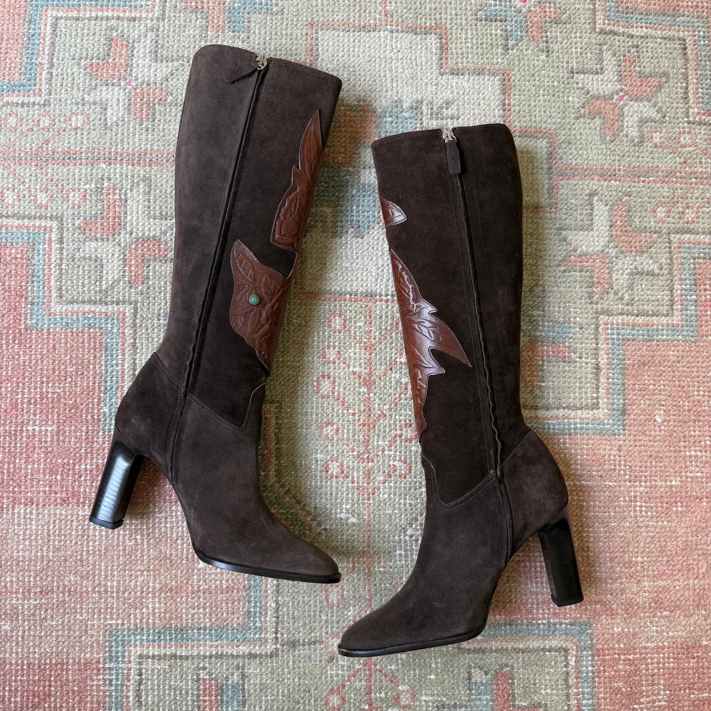 F/W2003 Valentino Floral Boots - US 7.5