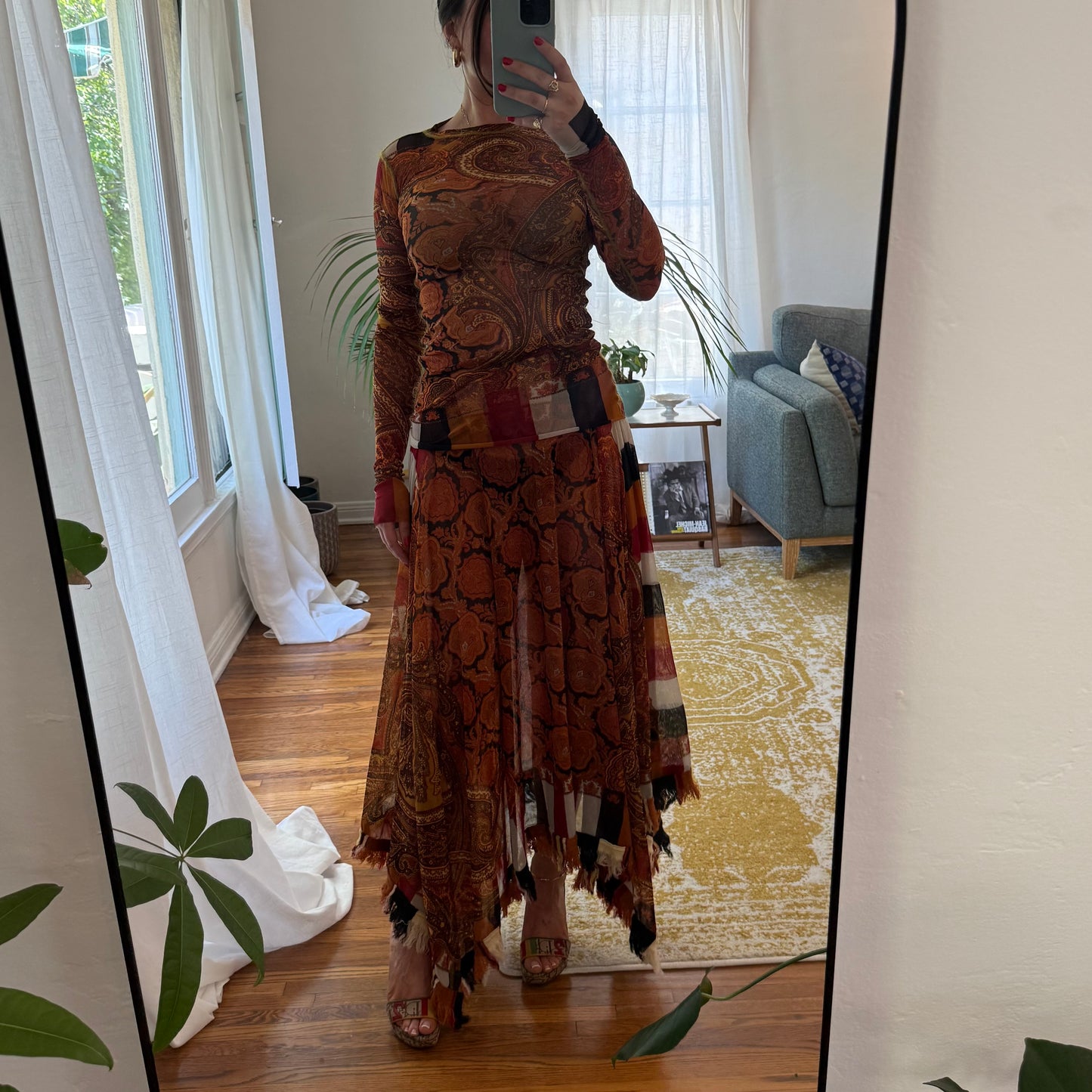 F/W2002 Gaultier Paisley 3 Piece Skirt Set