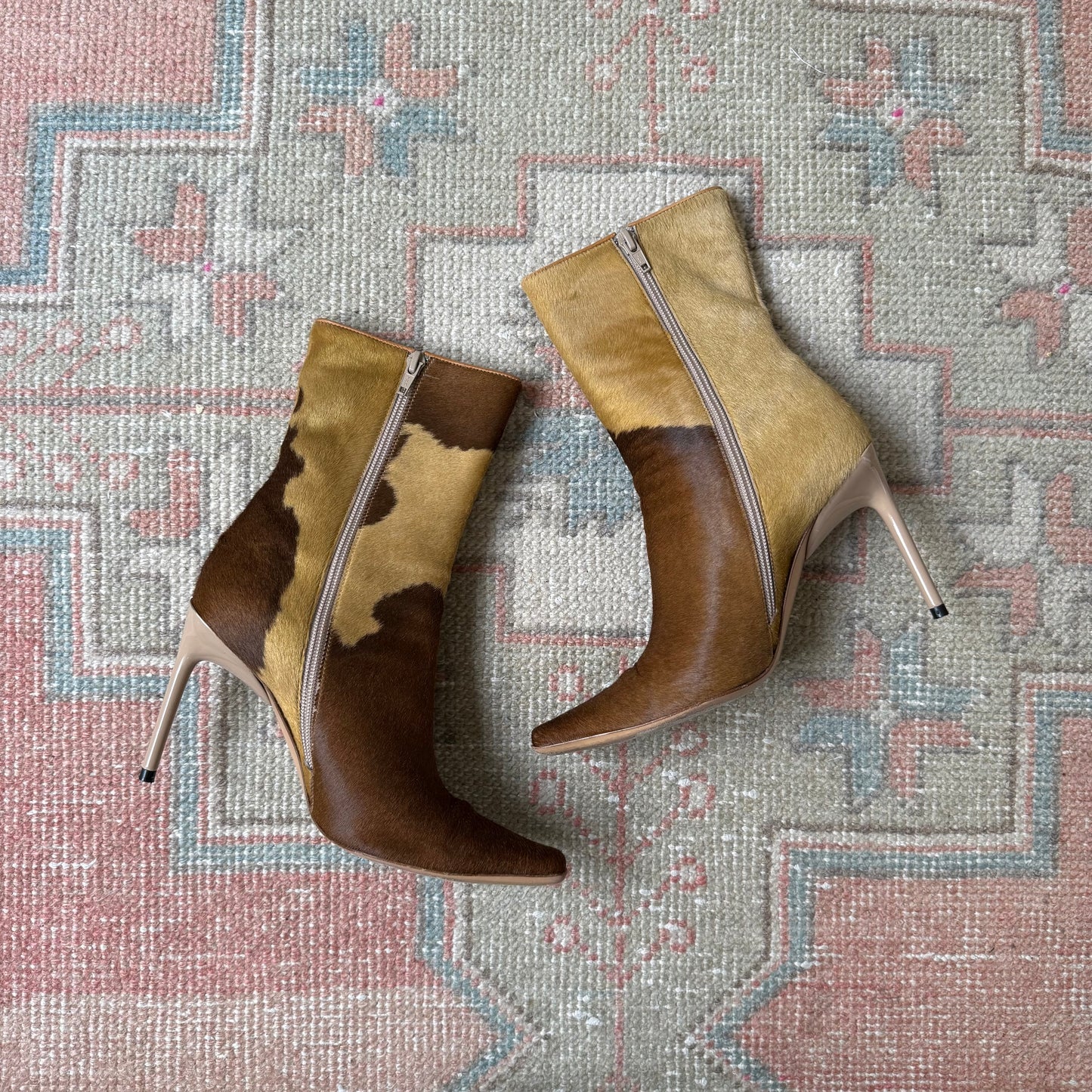 Y2K Casadei Cow Print Pony Hair Boots - US 7