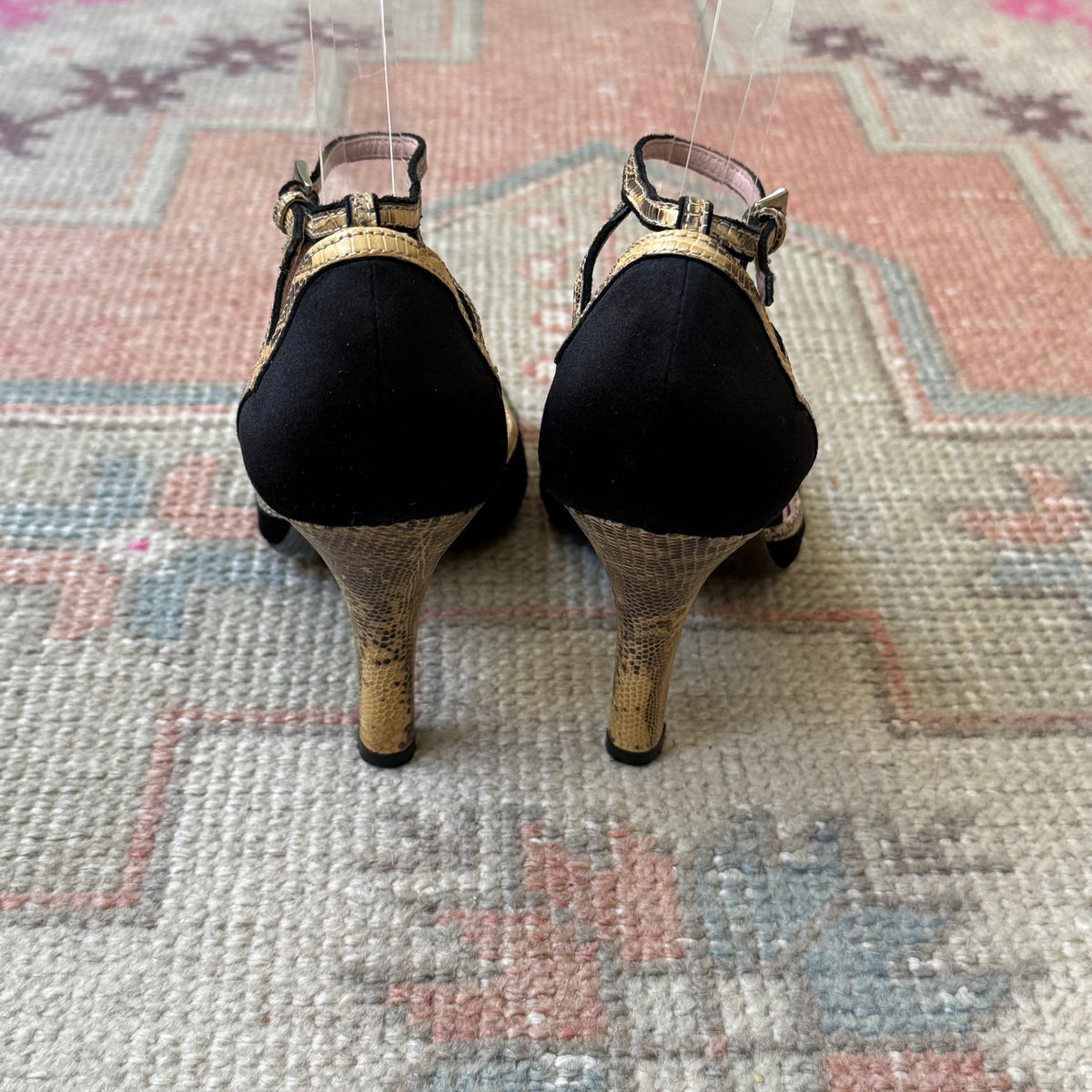 Y2K Prada Silk Satin Floral Peep Toe Heels - US 7
