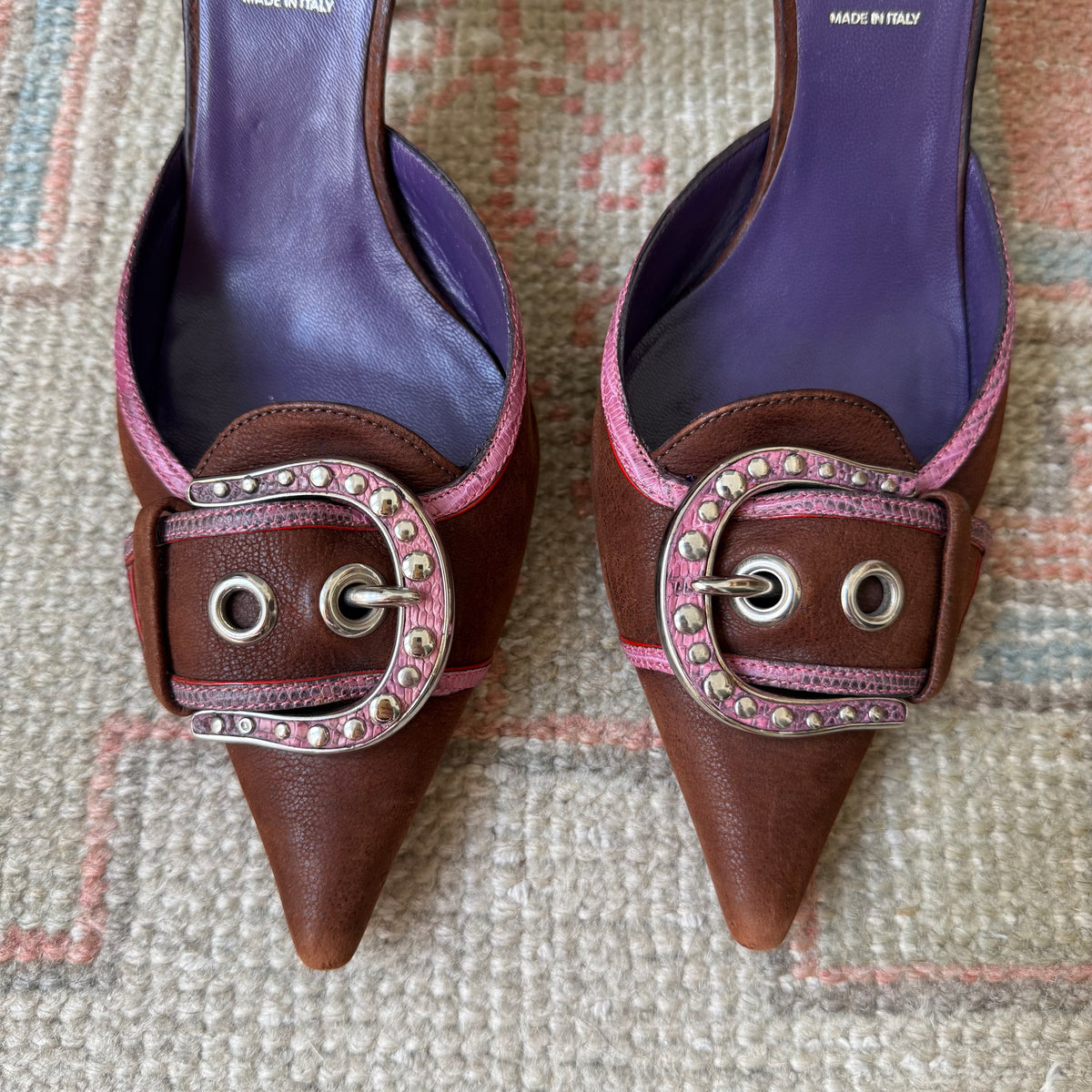 F/W2003 Prada Chocolate Buckle D’Orsay Heels - US 7