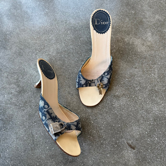 SS03 John Galliano Christian Dior Lock & Key Mules - US 7-7.5