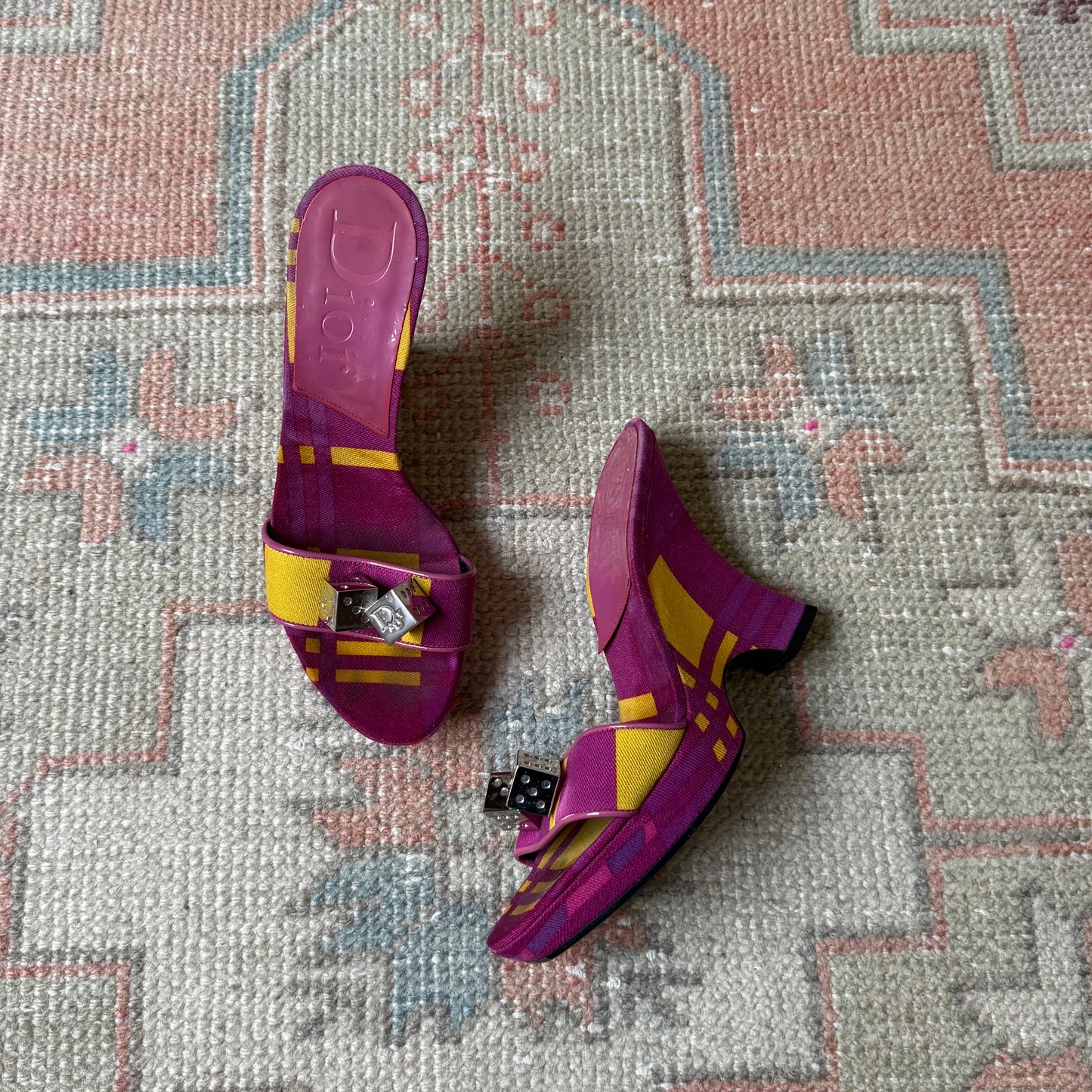 F/W2004 Galliano Dior Purple Gambler Wedges - US 6-6.5