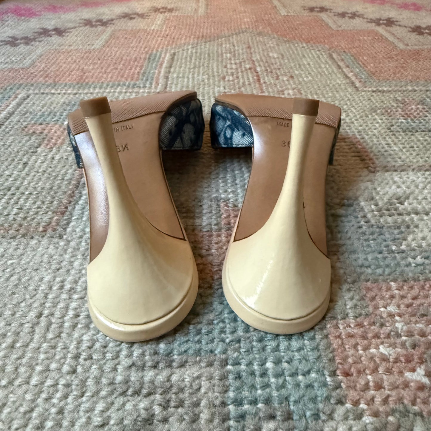 S/S2004 Galliano Dior Blue Lock & Key Mules - US 6.5