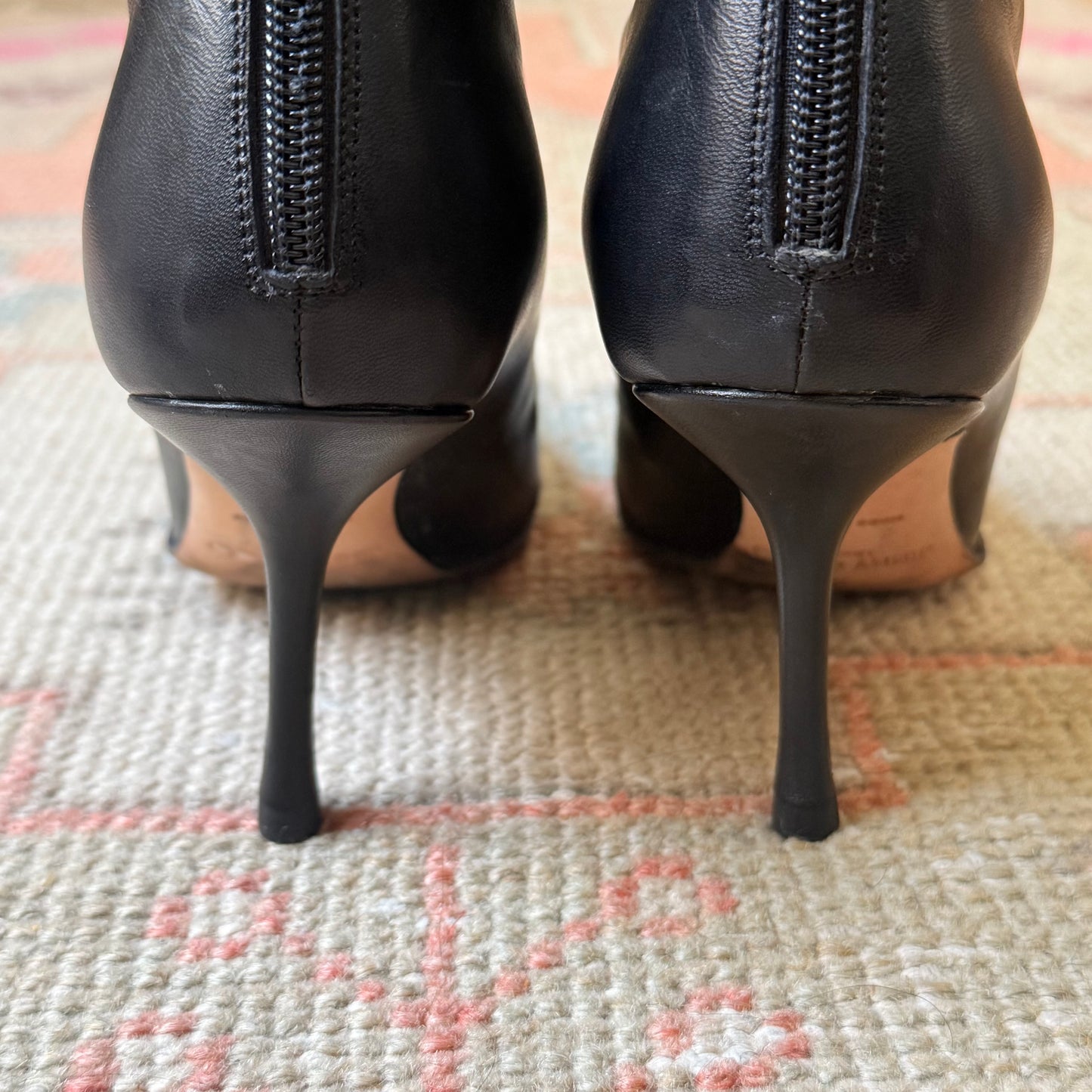 Jimmy Choo Black Leather Kid Boots - US 6