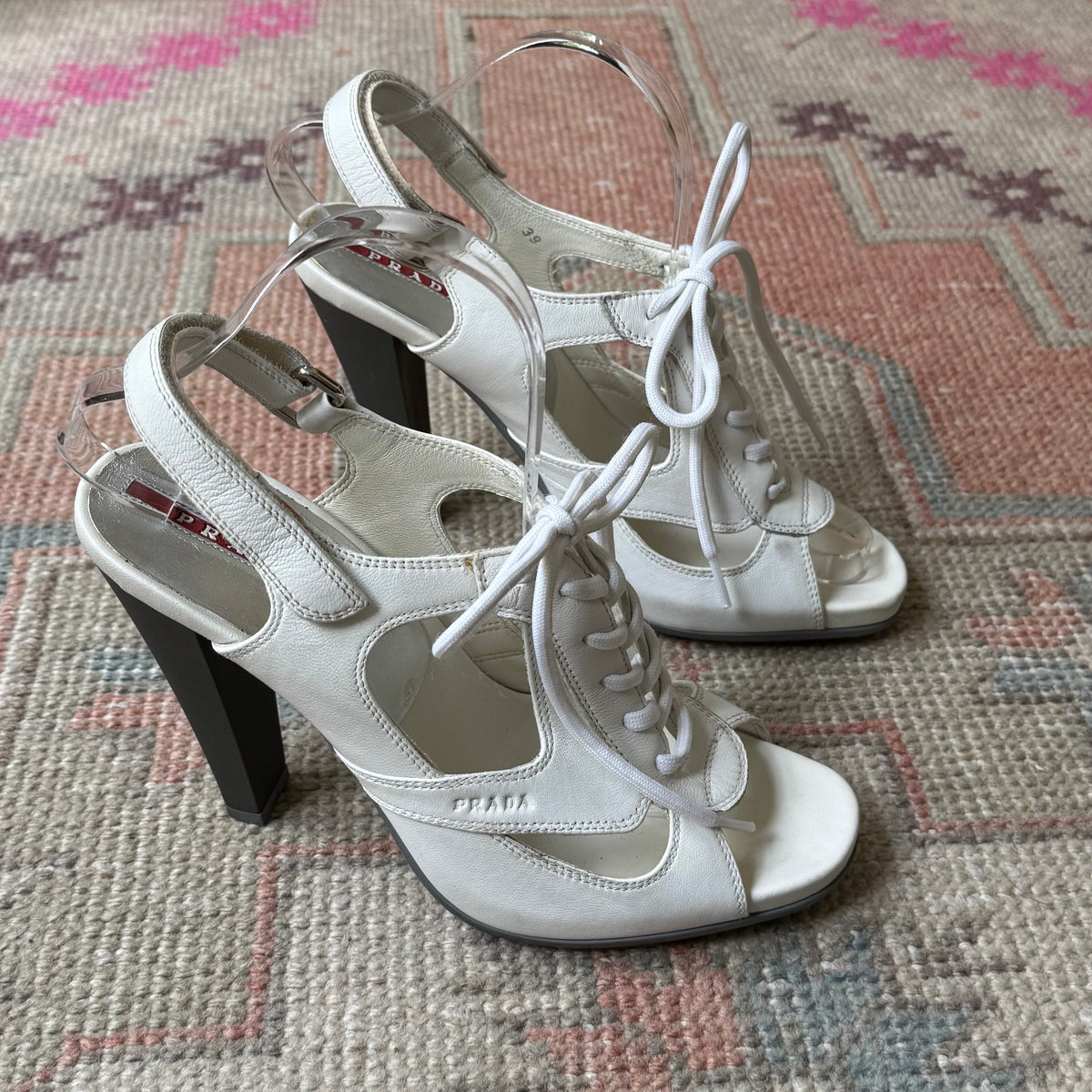 2003 Prada Sport White Sneaker Heels - US 8.5