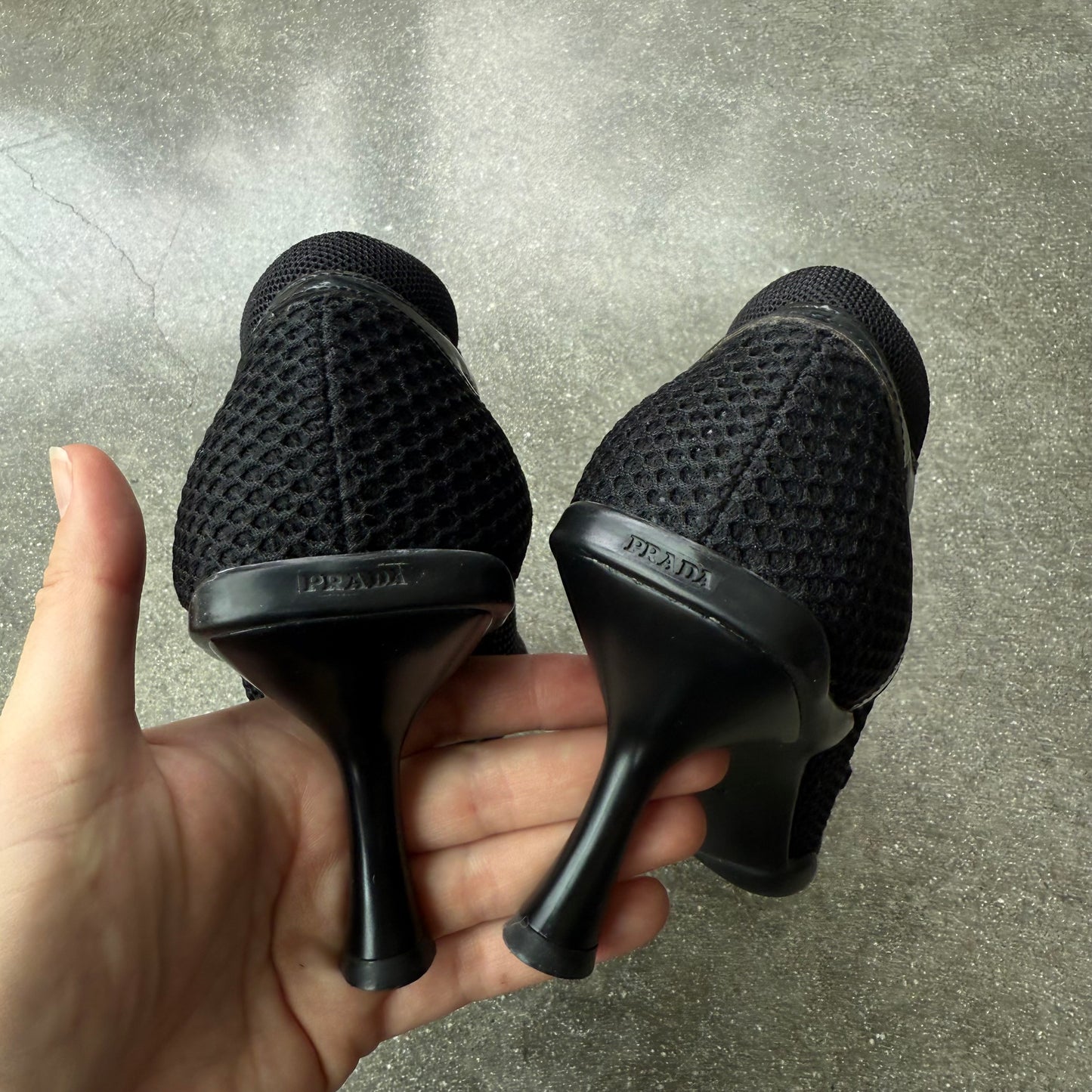 SS00 Prada Patent Leather & Mesh Heels - US 5.5-6