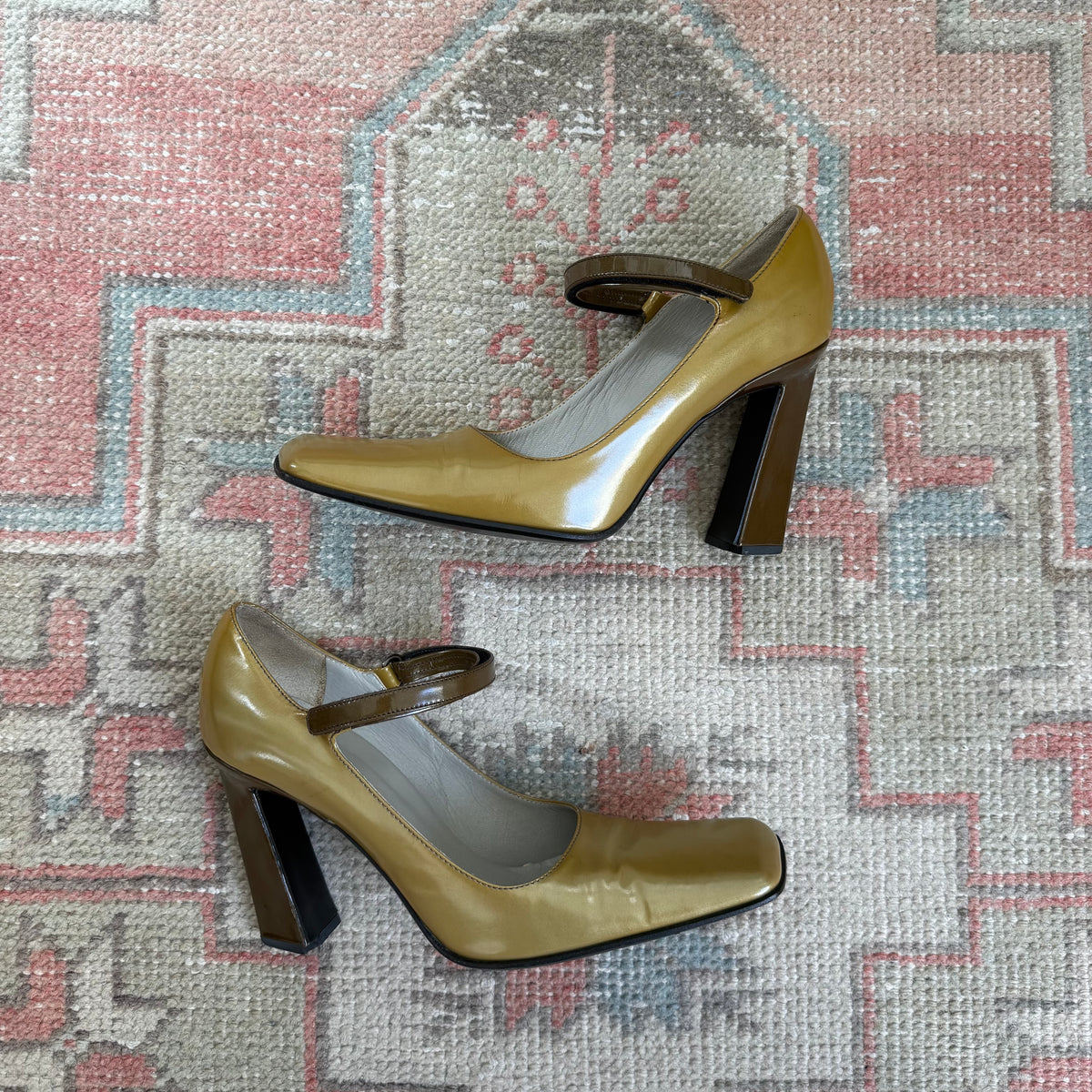 F/W1998 Prada Gold Mary Janes - US 7.5