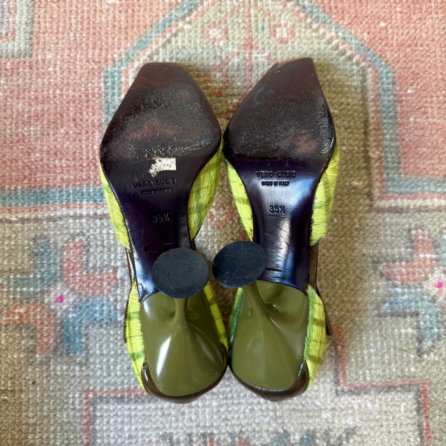 F/W1999 miu miu Ponyhair Tartan Mary Janes - US 6-6.5