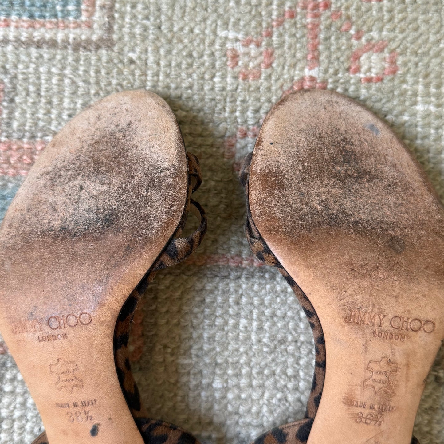 Y2K Suede Leopard Jimmy Choo Sandals - US 6.5