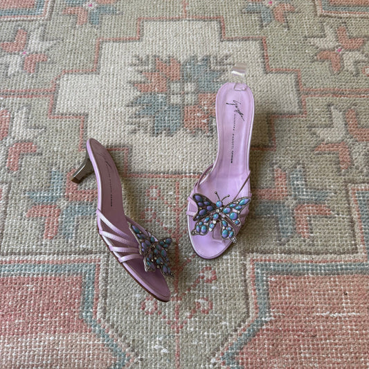 00s Giuseppe Zanotti Lilac Butterfly Sandals - US 6-6.5