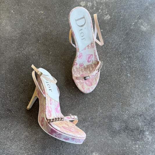 SS04 Galliano Dior Girly Wrap Wedges - US 6.5-7