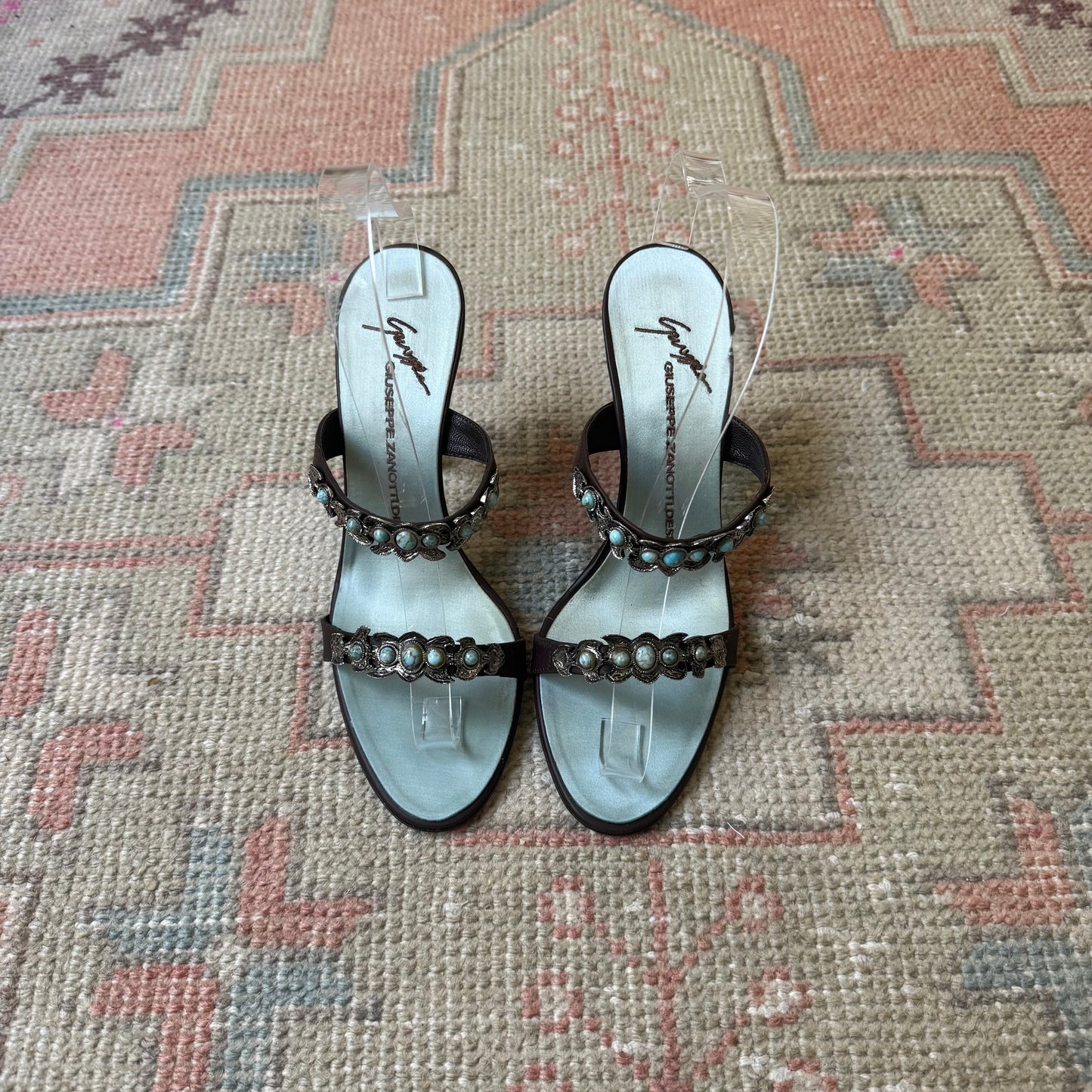 Y2K Giuseppe Zanotti Turquoise Mules - US 6.5-7