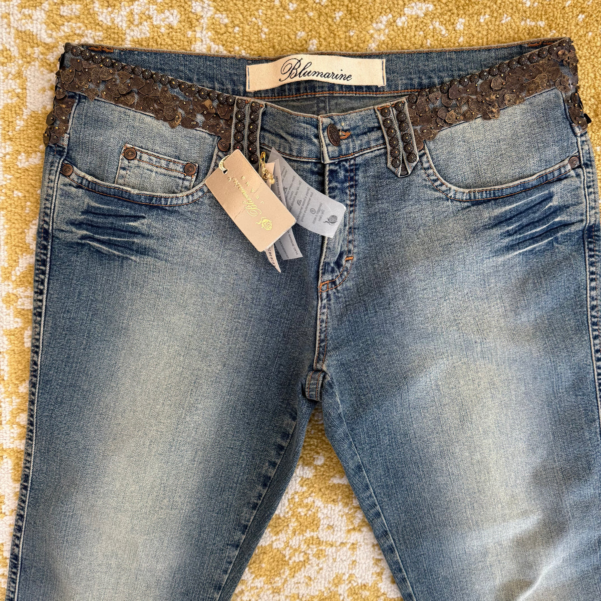 Y2K Hand Beaded Blumarine Low Rise Jeans - US 29-30