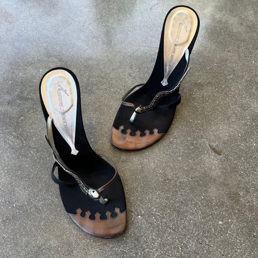 2000s Giuseppe Zanotti Snake Crystal Sandals - US 7-7.5