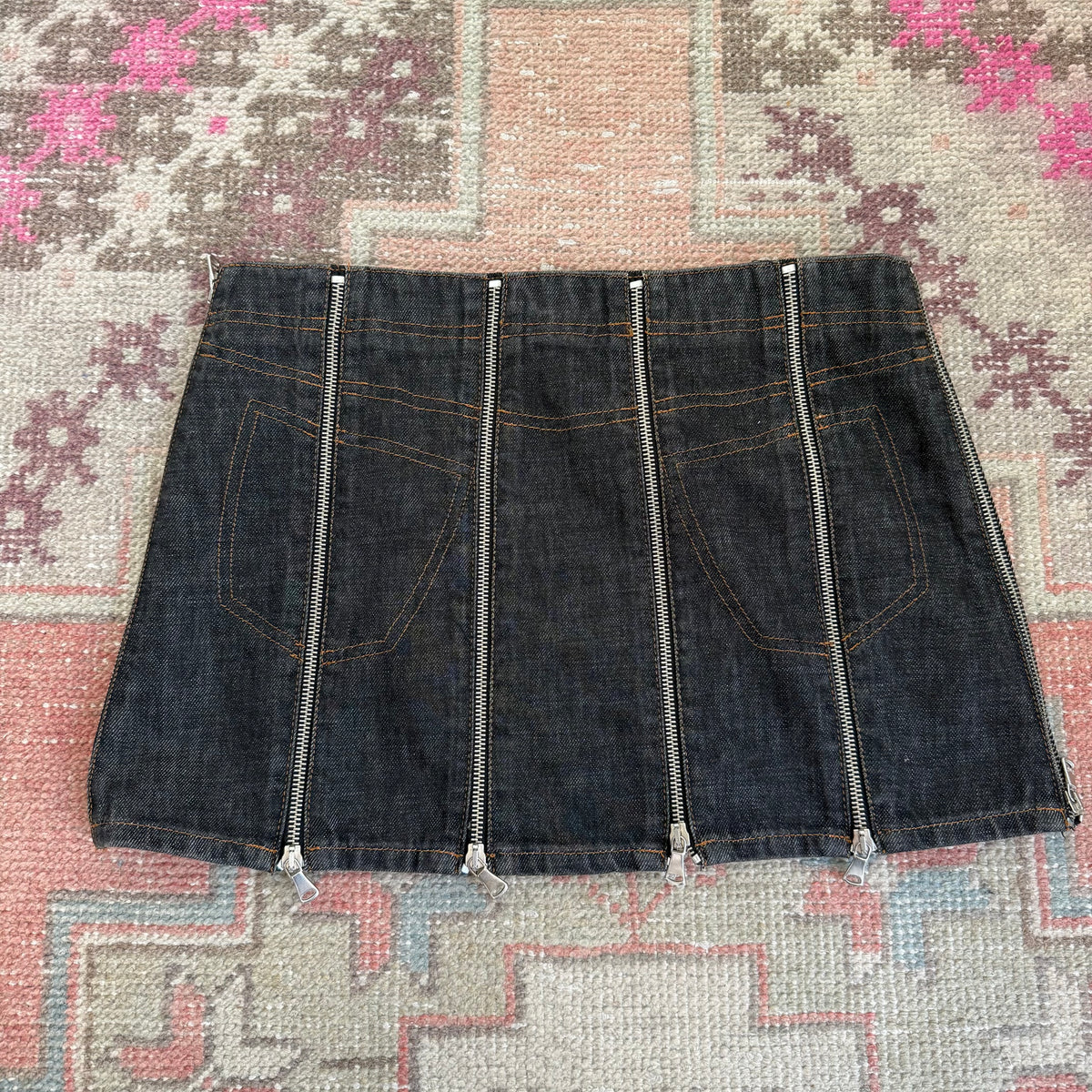2004 D&G Zip Denim Mini Skirt - US S-L