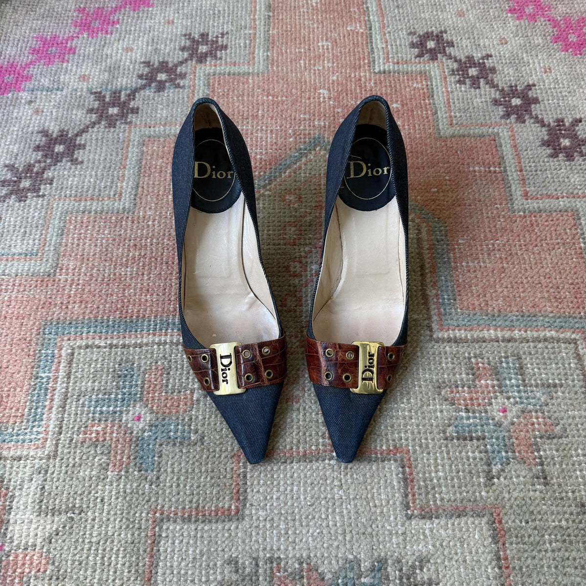 S/S2002 Galliano Dior Denim Pumps - US 9.5