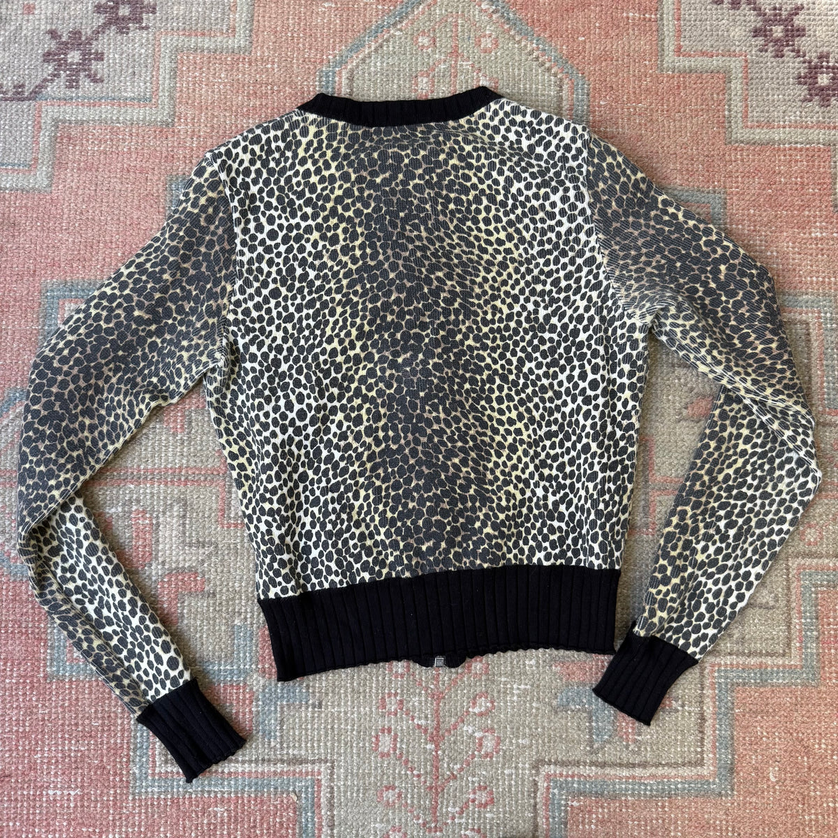 Y2K D&G Cheetah Cardigan & Skirt Set - US S-M