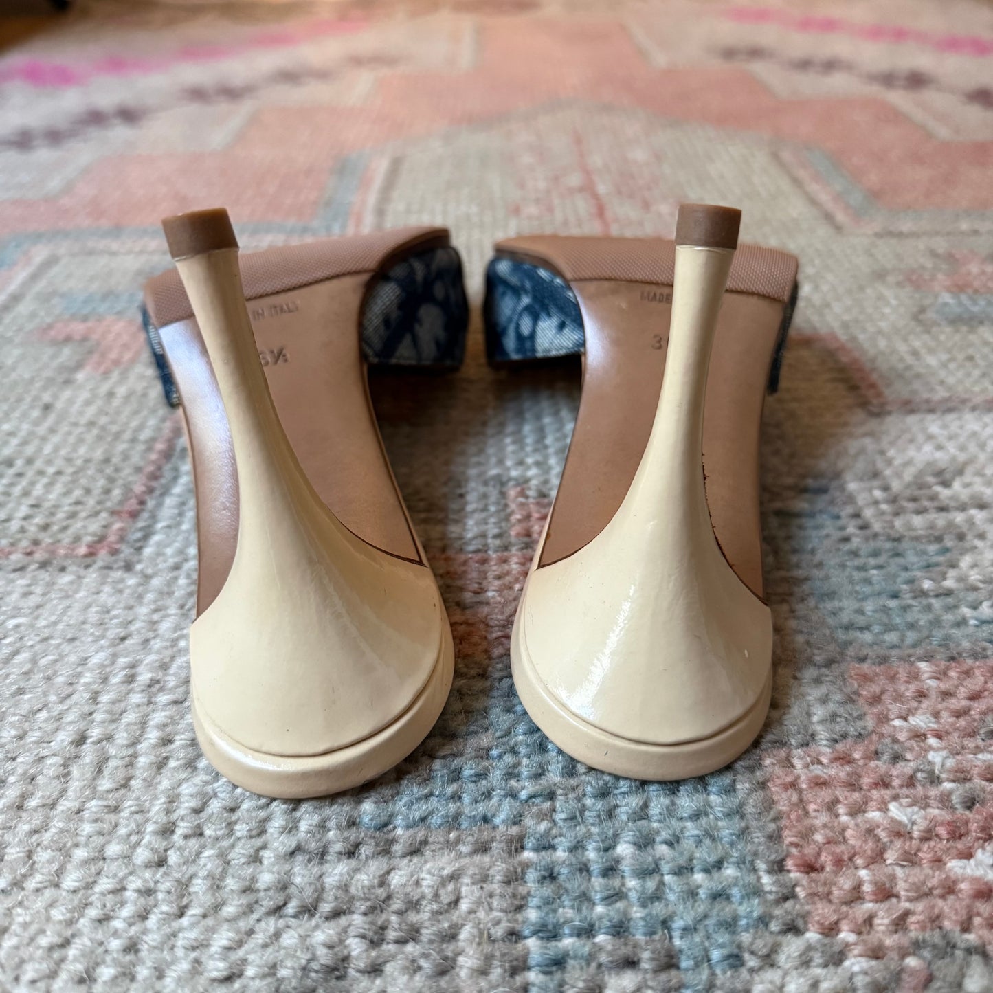 S/S2004 Galliano Dior Blue Lock & Key Mules - US 6.5