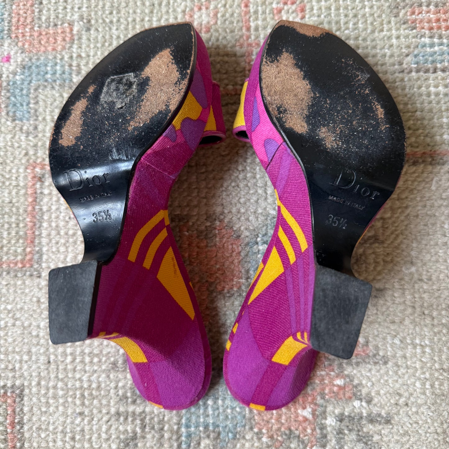 F/W2004 Galliano Dior Purple Gambler Wedges - US 6-6.5