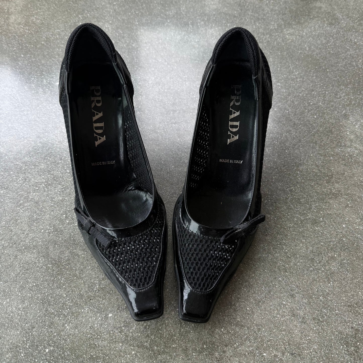 SS00 Prada Patent Leather & Mesh Heels - US 5.5-6