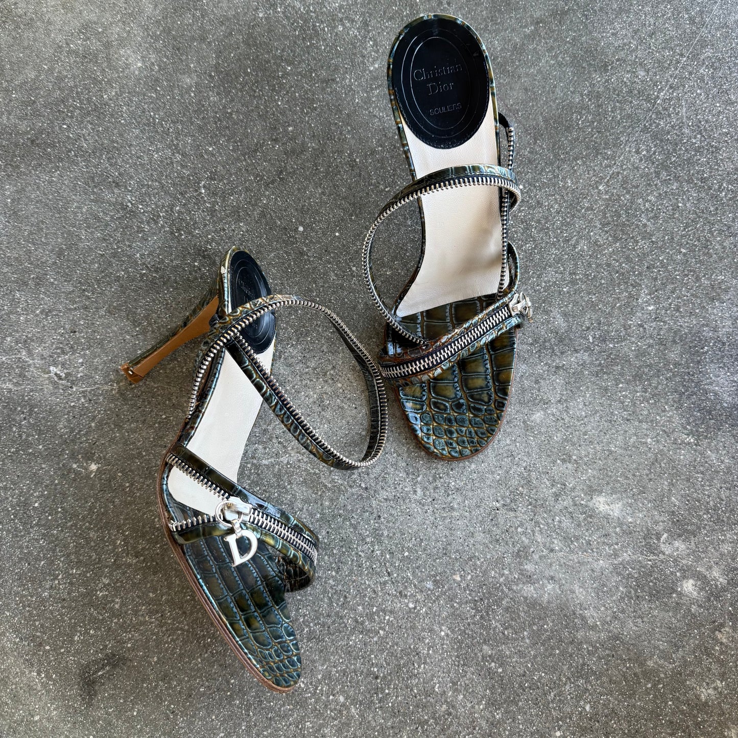 SS01 John Galliano Christian Dior Zipper Heels - US 7