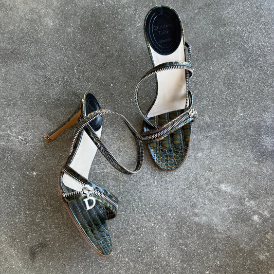 SS01 John Galliano Christian Dior Zipper Heels - US 7