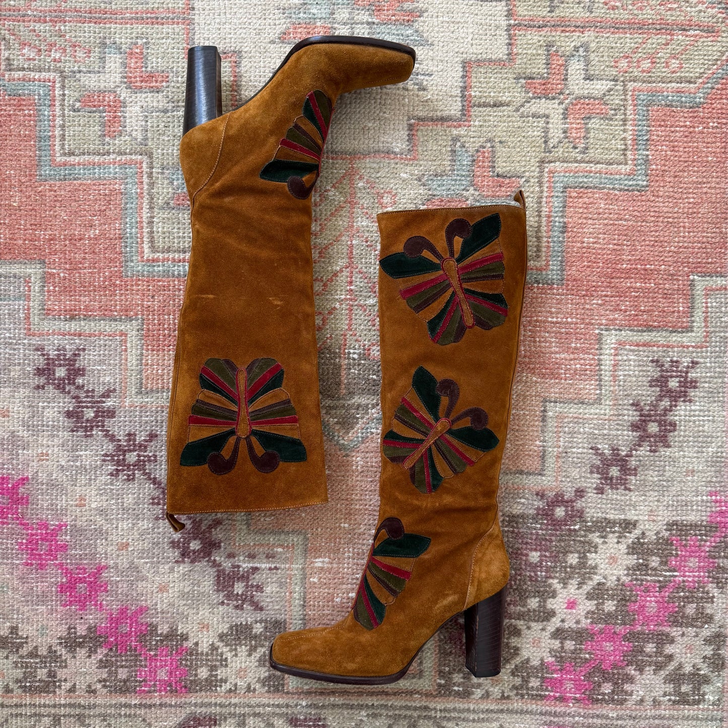 F/W2002 Dolce & Gabbana Suede Butterfly Boots - US 8