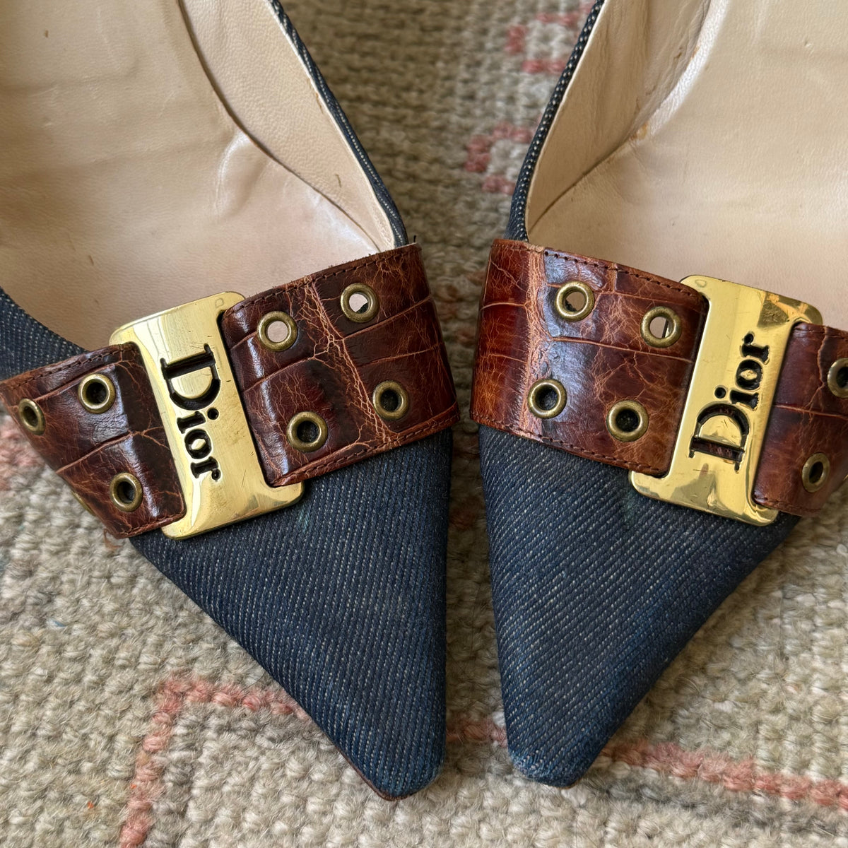 S/S2002 Galliano Dior Denim Pumps - US 9.5