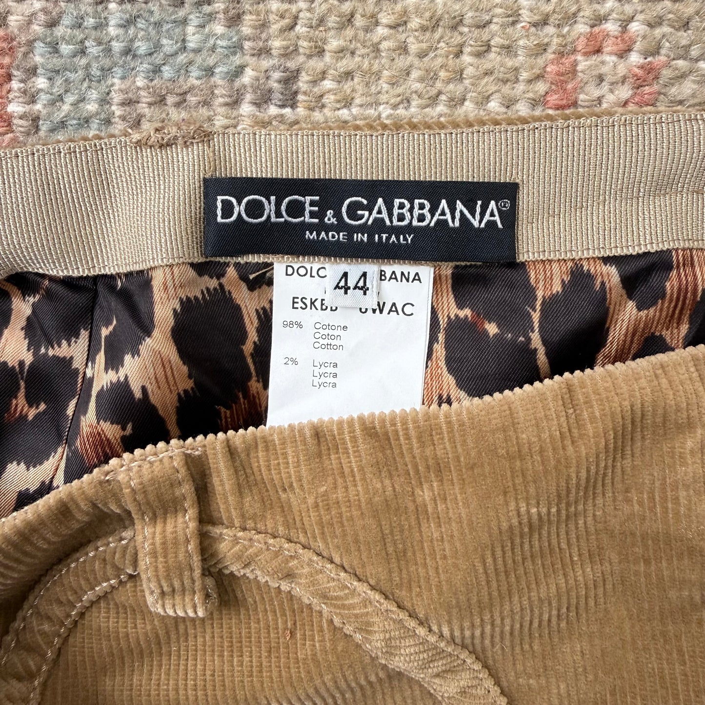 F/W2002 Dolce & Gabbana Butterfly Corduroy Skirt, Vest & Jacket Set