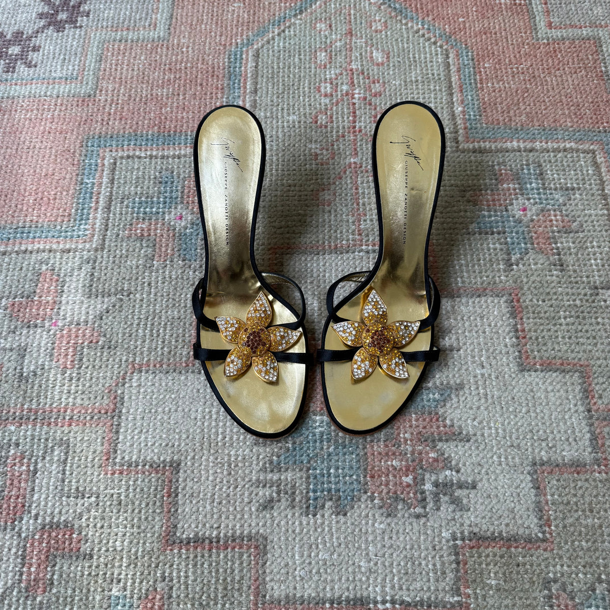 Y2K Giuseppe Zanotti Jeweled Flower Sandals - US 9.5-10