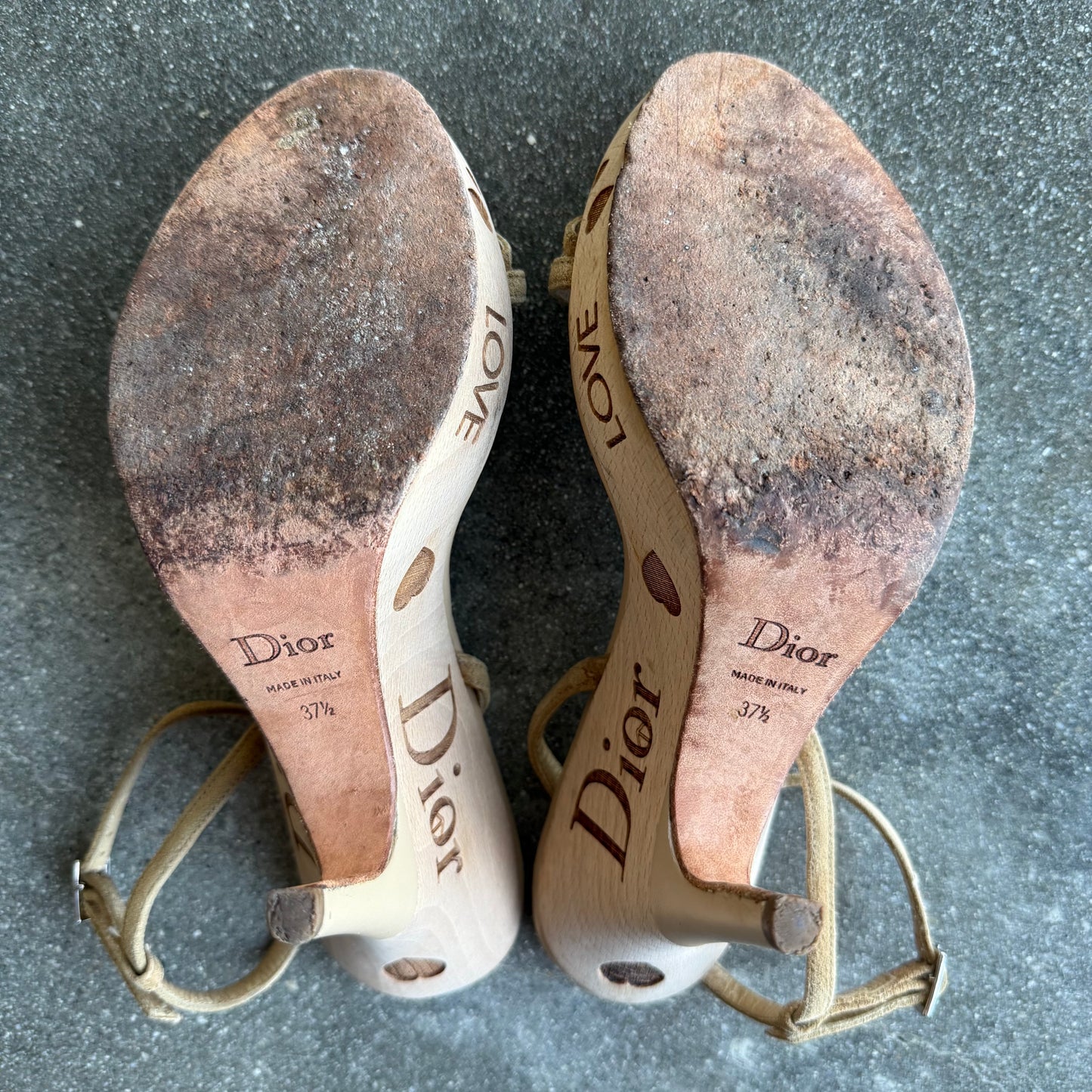 S/S2006 Galliano Dior Peace + Love Wedges - US 6.5