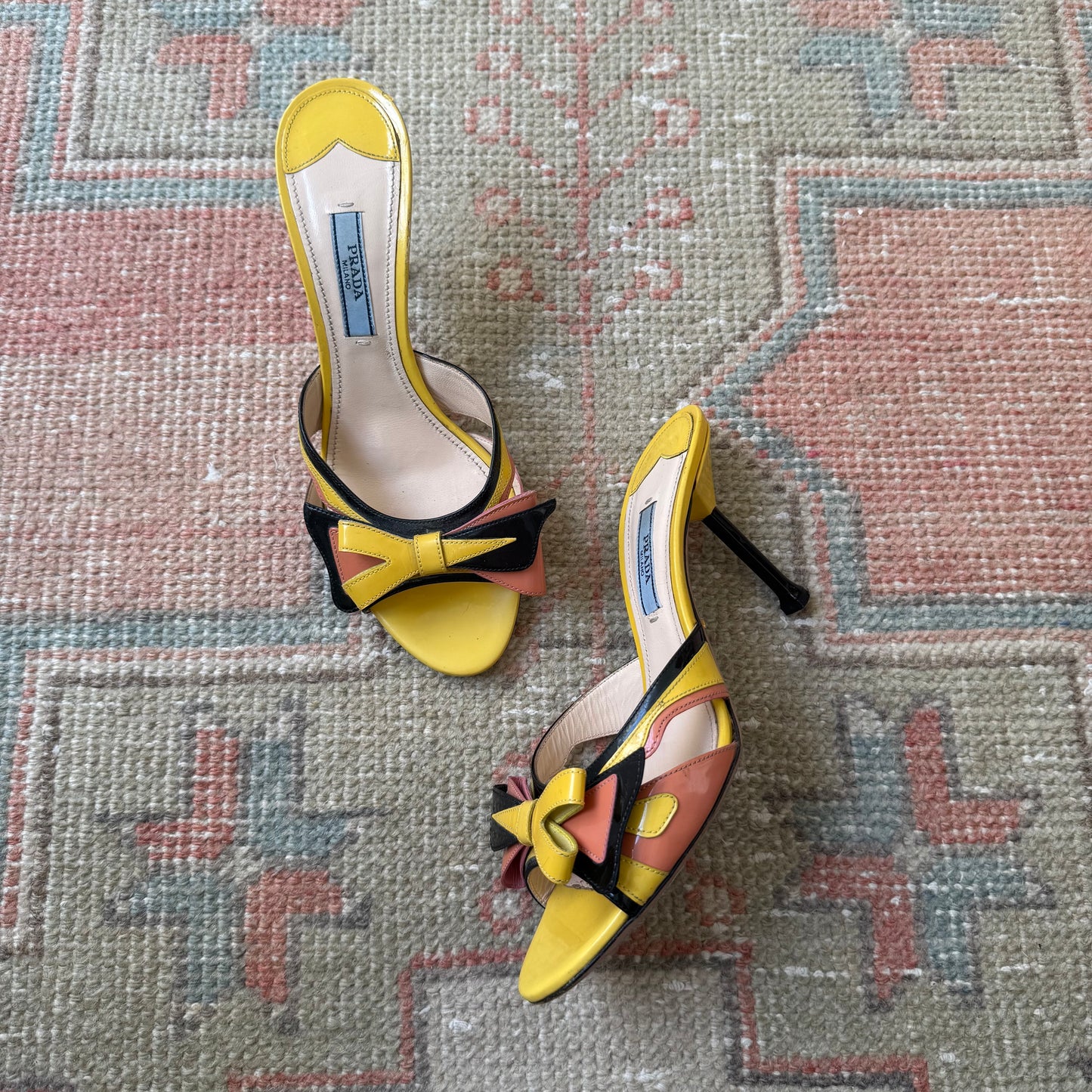 S/S2012 Prada Patent Leather Bow Mules - US 6.5