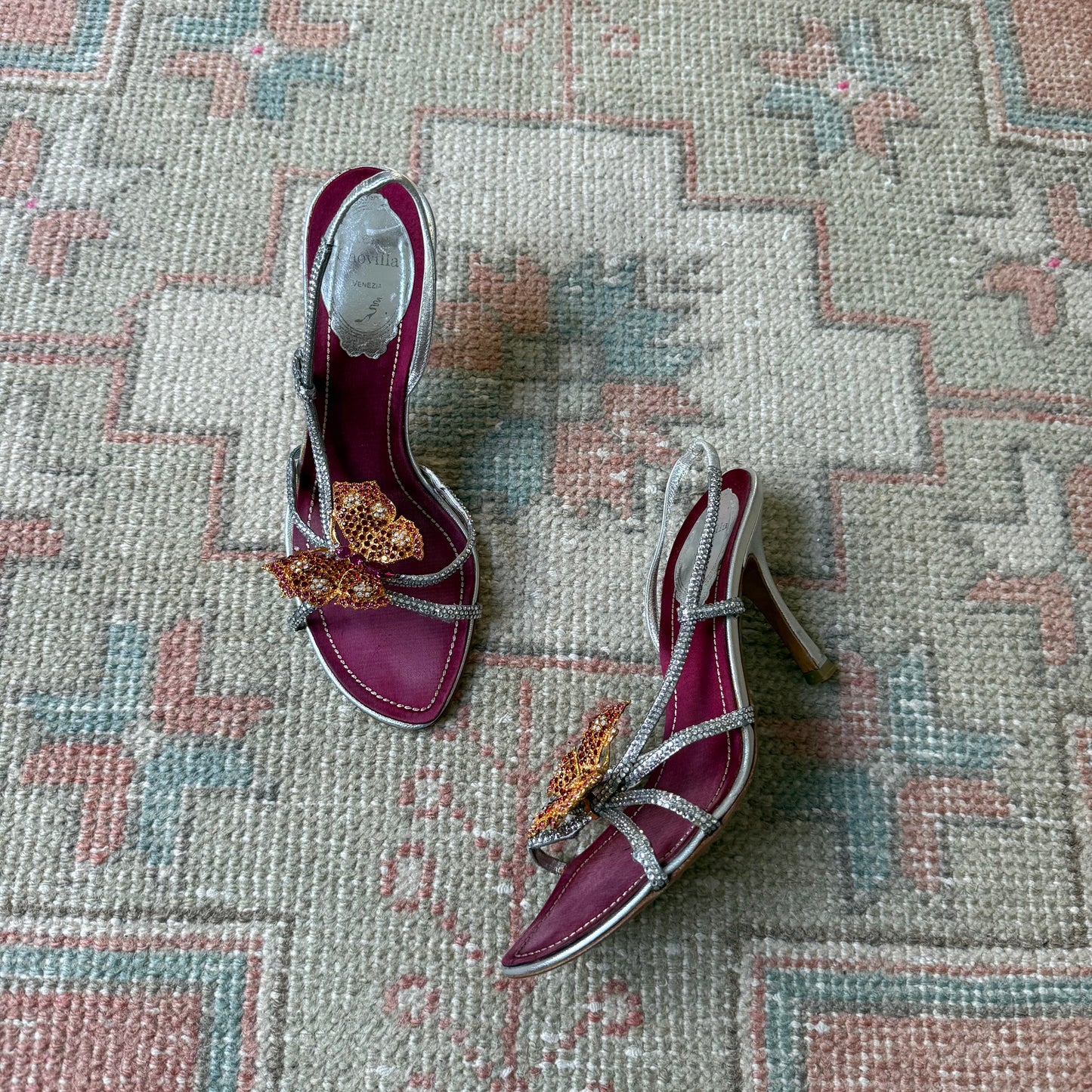 René Caovilla Butterly Silver Sandals - US 6