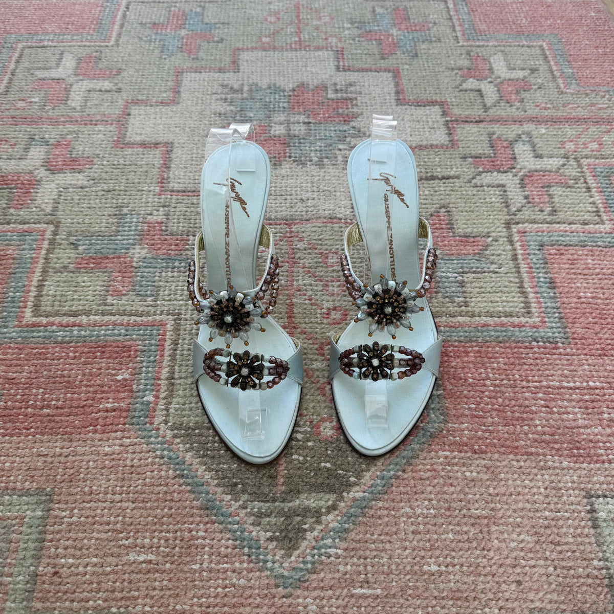 2002 Giuseppe Zanotti Ice Blue Jeweled Sandals - US 8.5