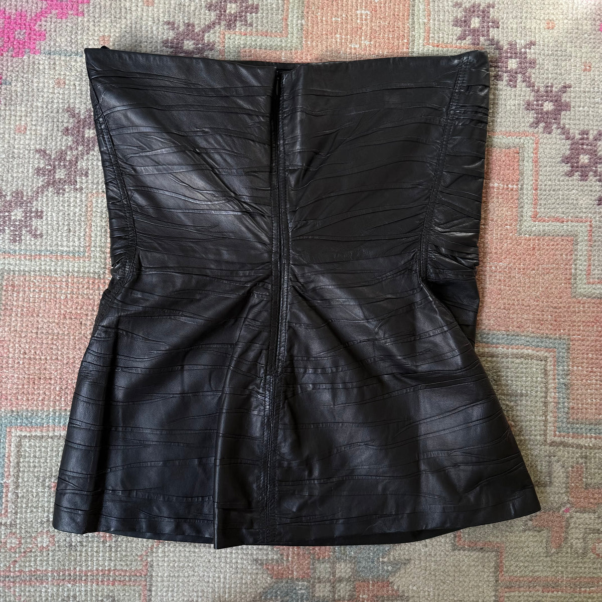 A/W2002 miu miu black lambskin corset - US 6