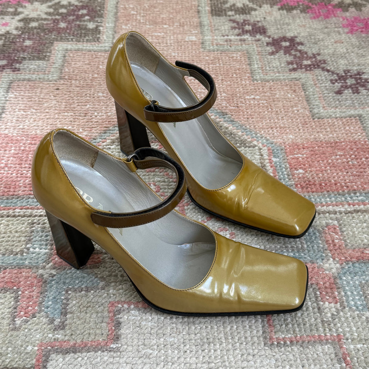 F/W1998 Prada Gold Mary Janes - US 7.5