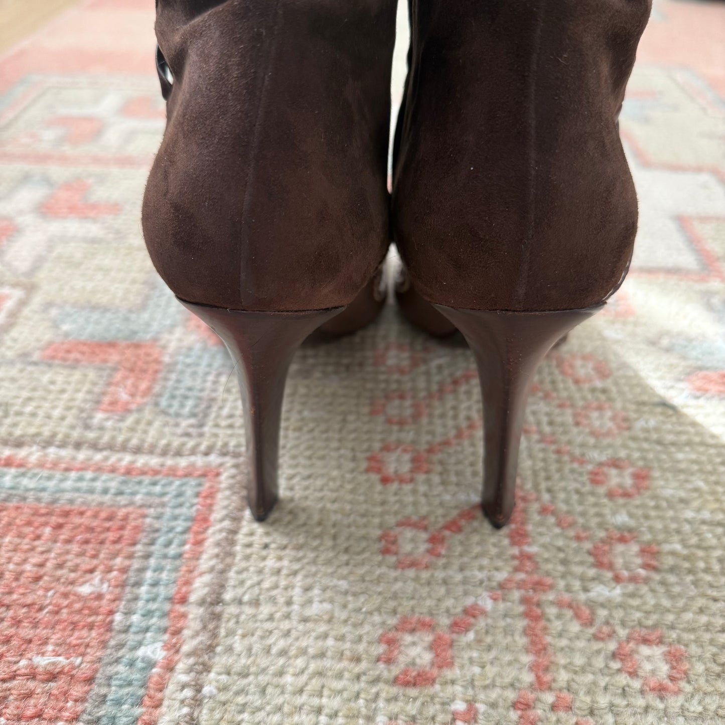 F/W2001 Galliano Dior Chocolate Suede Lace Up Western Boots - US 7