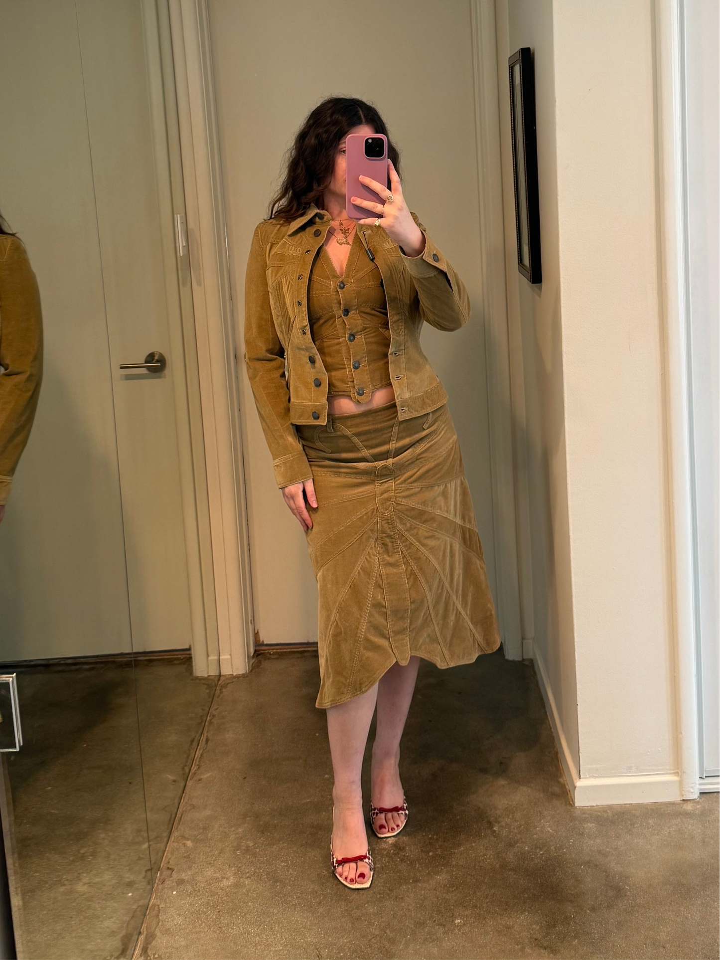 FW02 Dolce & Gabbana Butterfly Corduroy Set - size Small