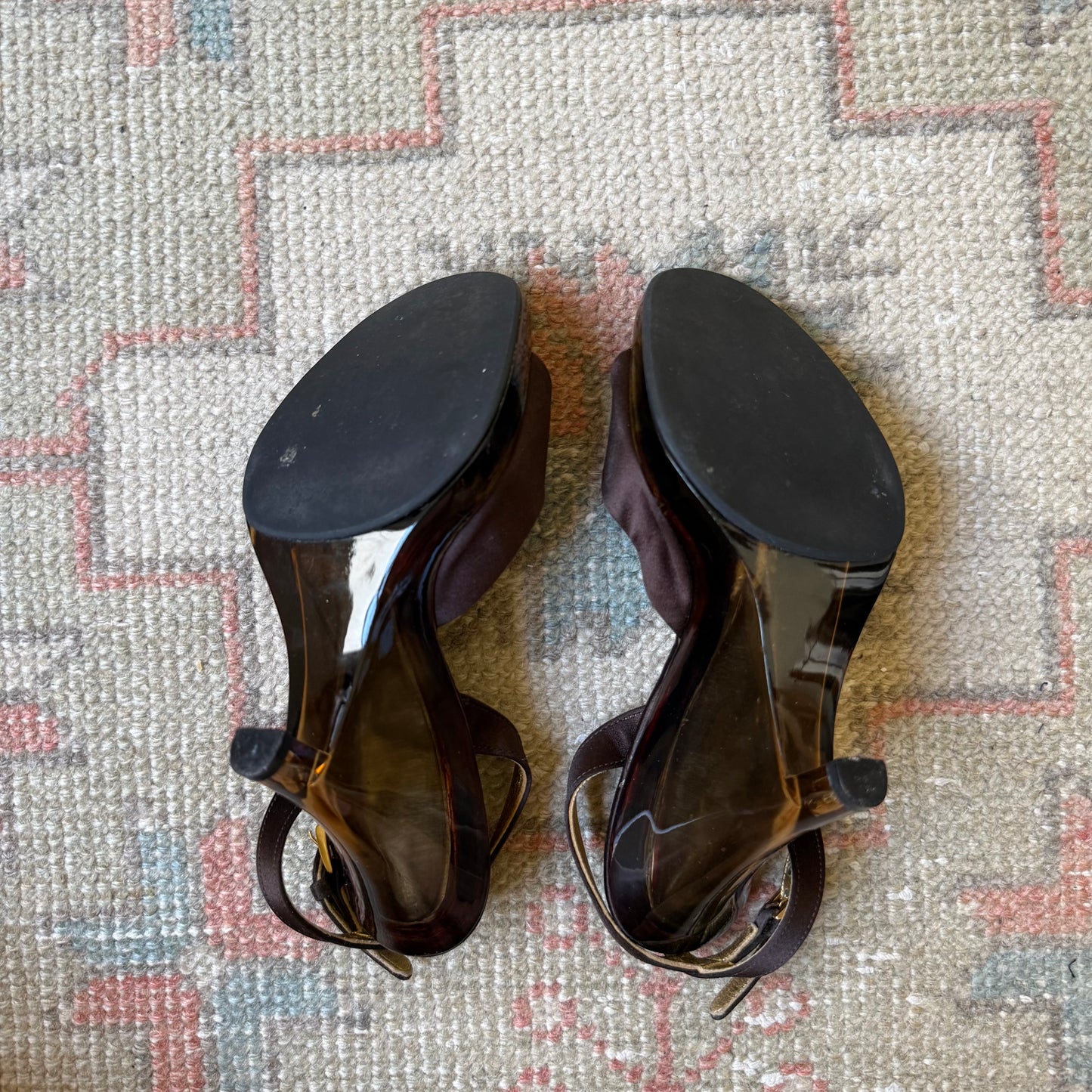 S/S1998 Prada Brown Lucite Wedges - US 7