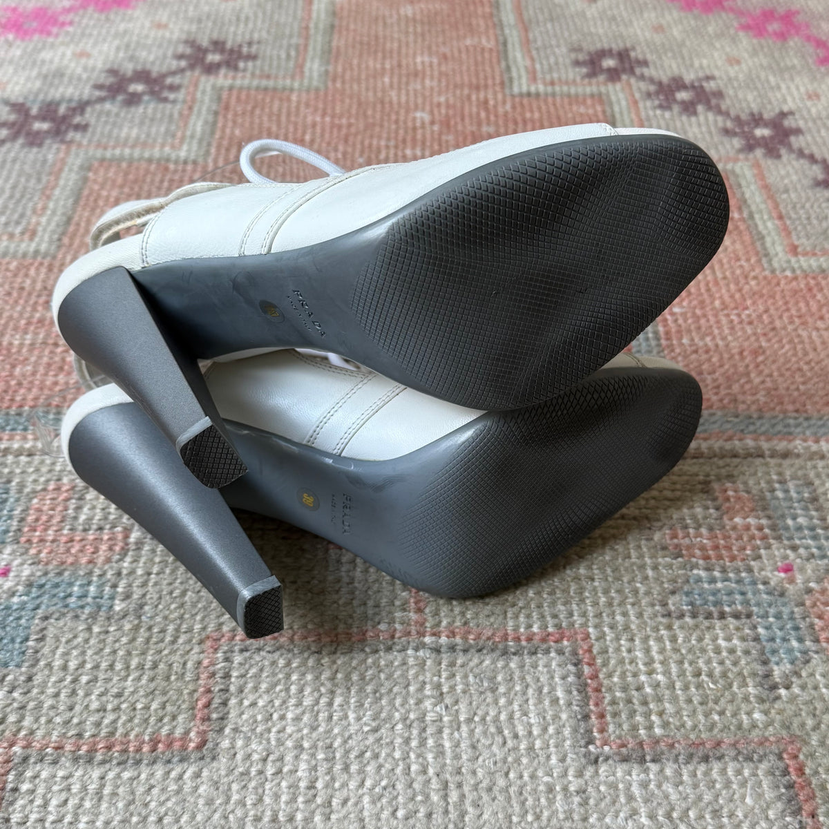 2003 Prada Sport White Sneaker Heels - US 8.5