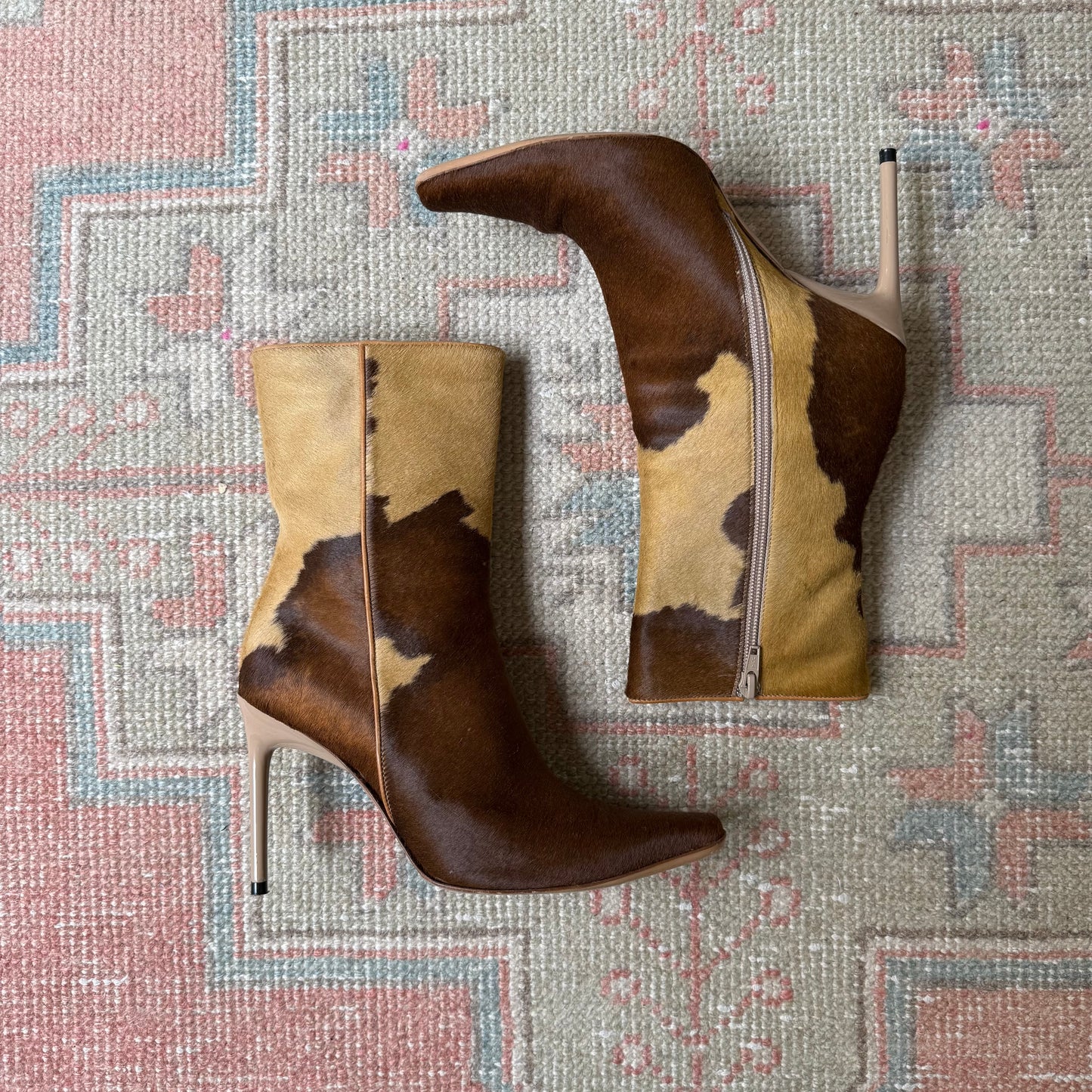 Y2K Casadei Cow Print Pony Hair Boots - US 7