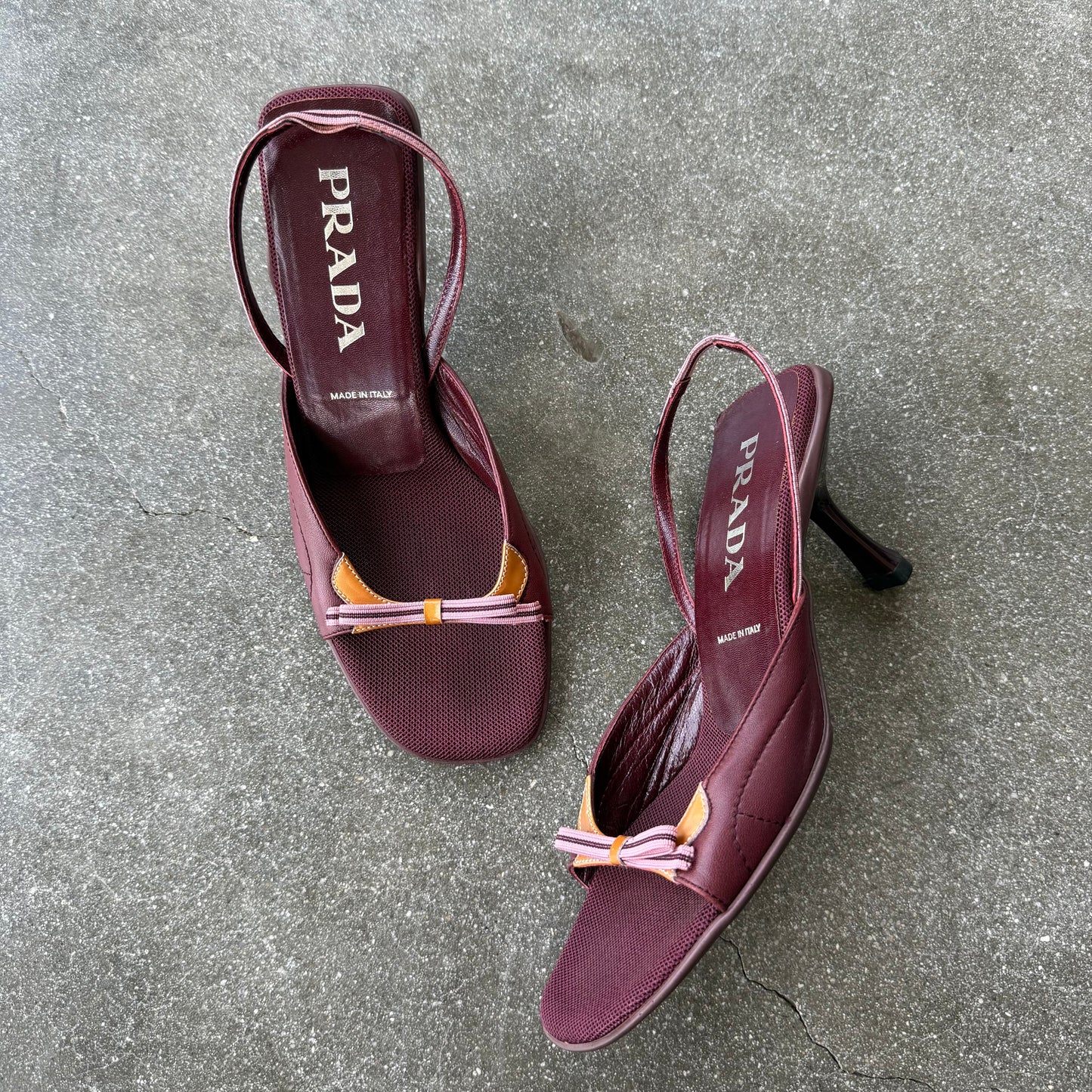 S/S2000 Prada Bow Slingback Sandals - US 7.5